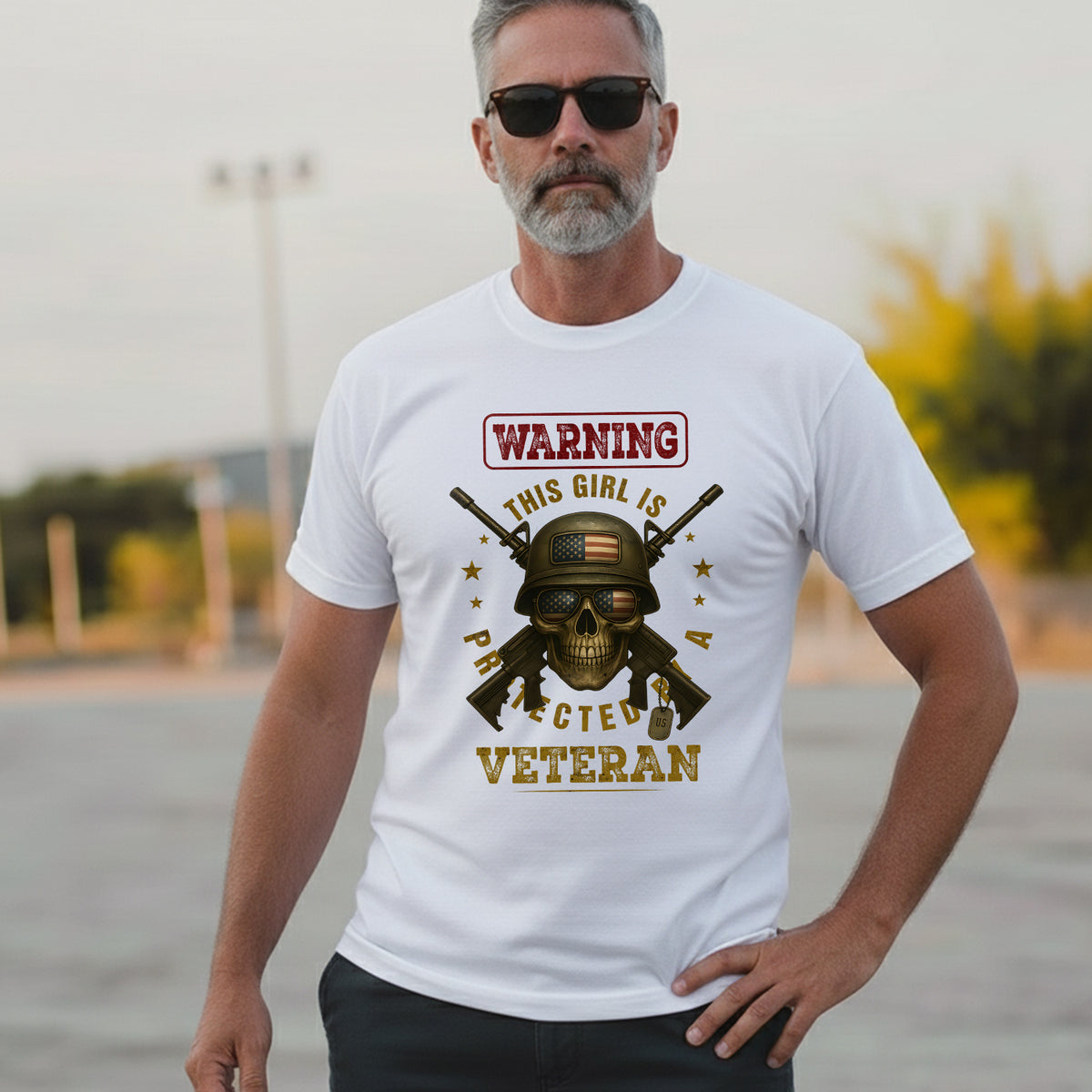 Warning This Girl Is Protected by a Veteran T-Shirt