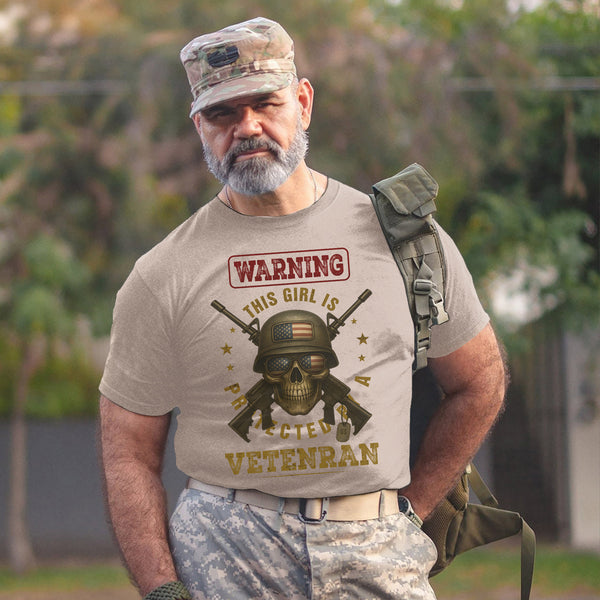 Warning This Girl Is Protected by a Veteran T-Shirt