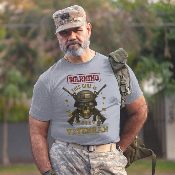 Warning This Girl Is Protected by a Veteran T-Shirt