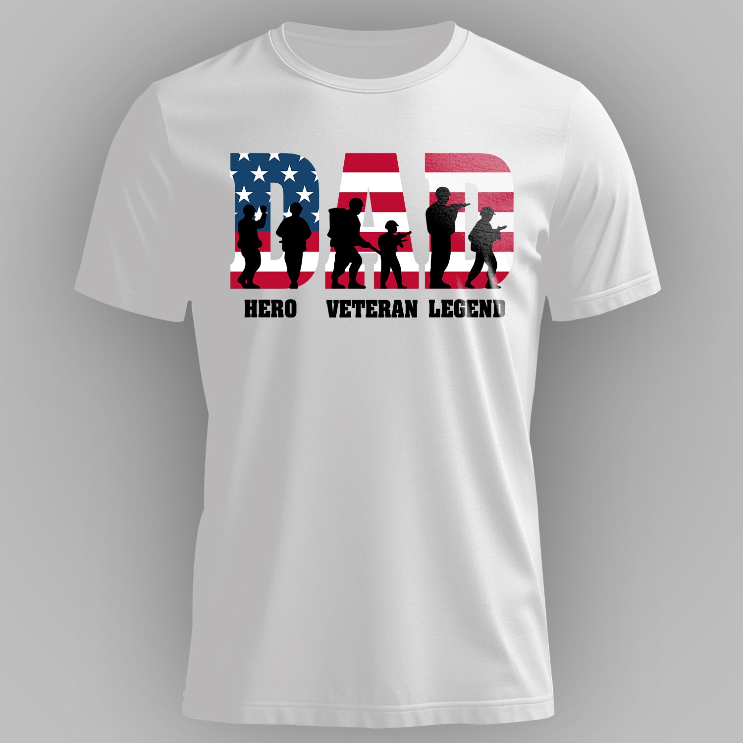 Dad Hero Veteran Legend Proud US Military T-Shirt