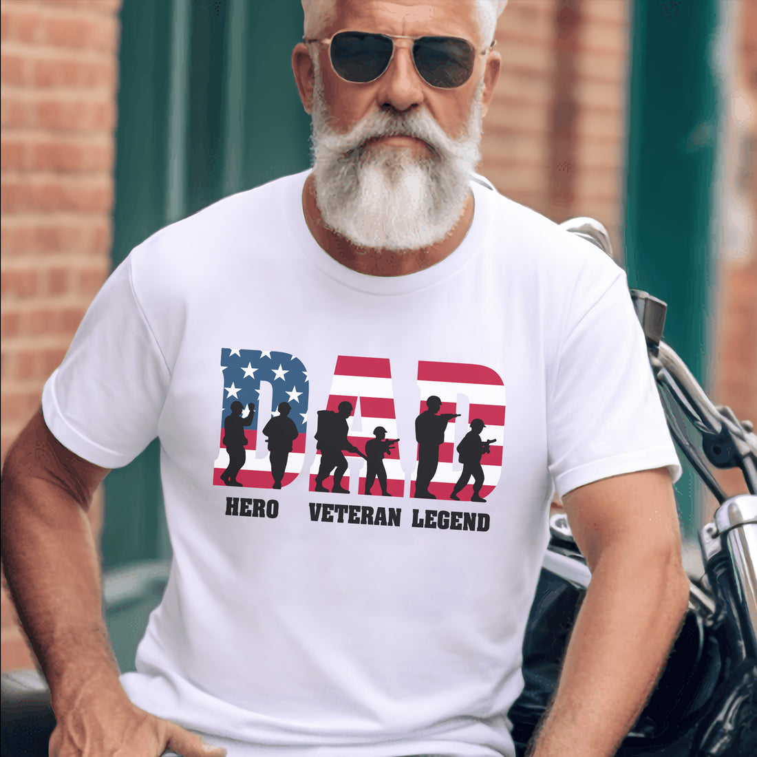 Dad Hero Veteran Legend Proud US Military Patriotic Service Pride T-Shirt