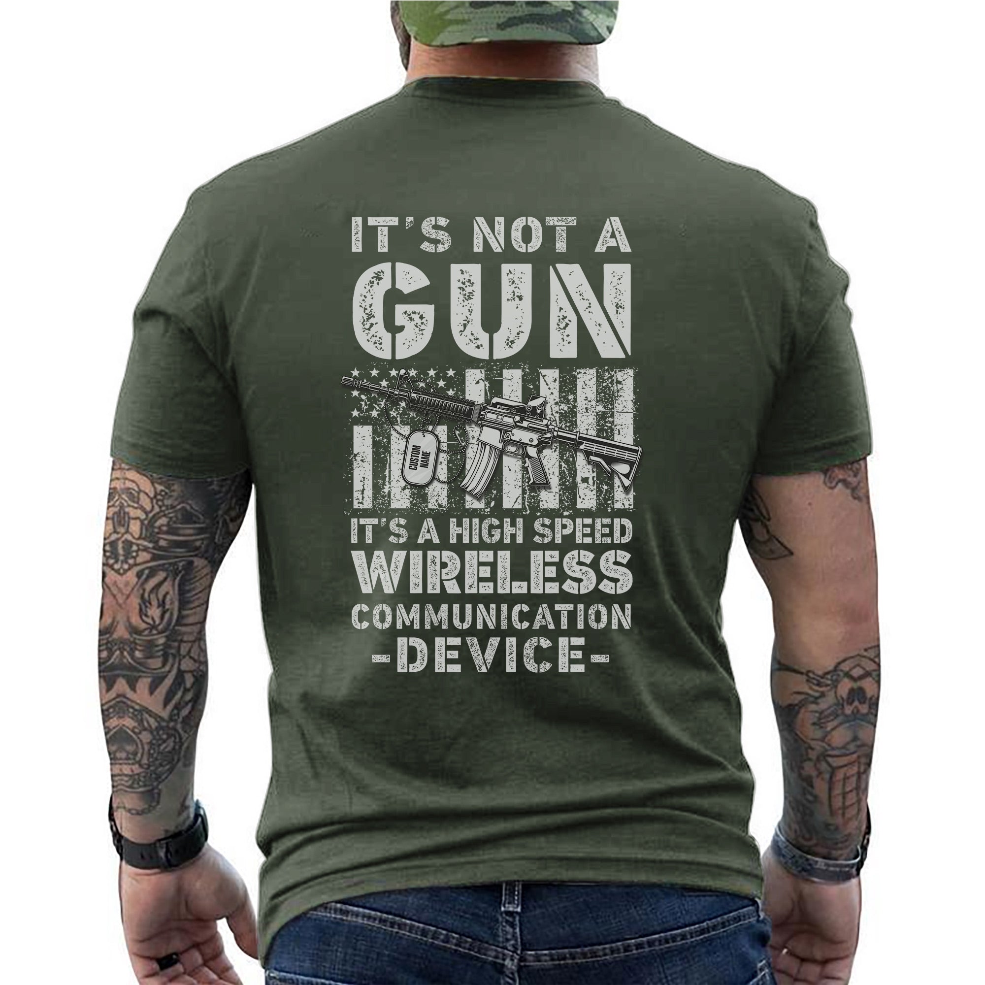 It’s Not a Gun It’s a High Speed Wireless Communication Device Proud US Military T-Shirt