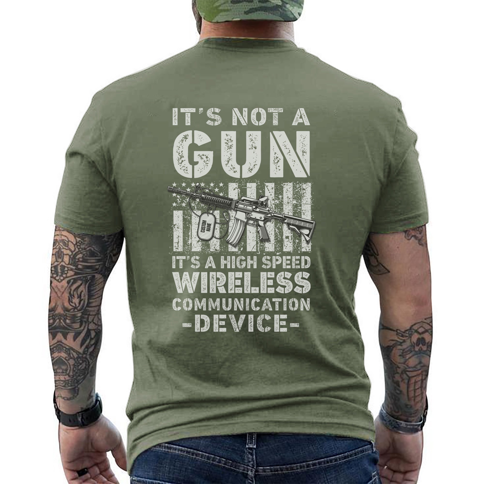It’s Not a Gun It’s a High Speed Wireless Communication Device Proud US Military T-Shirt