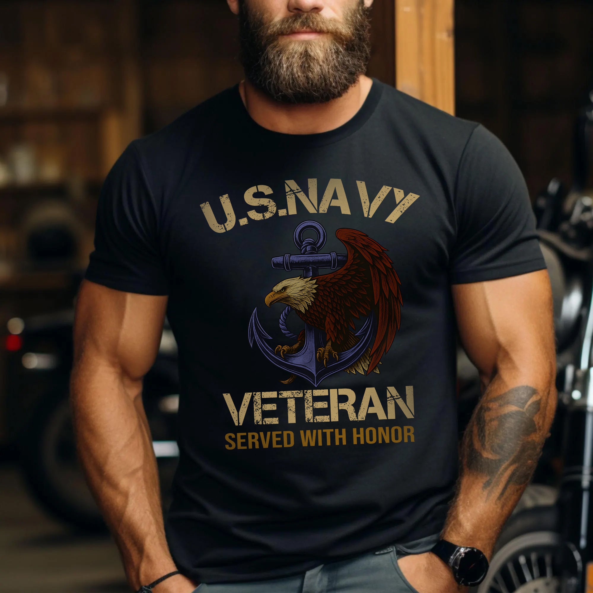 Served with Honor Proud US Military Veteran Patriotic Pride T-Shirt