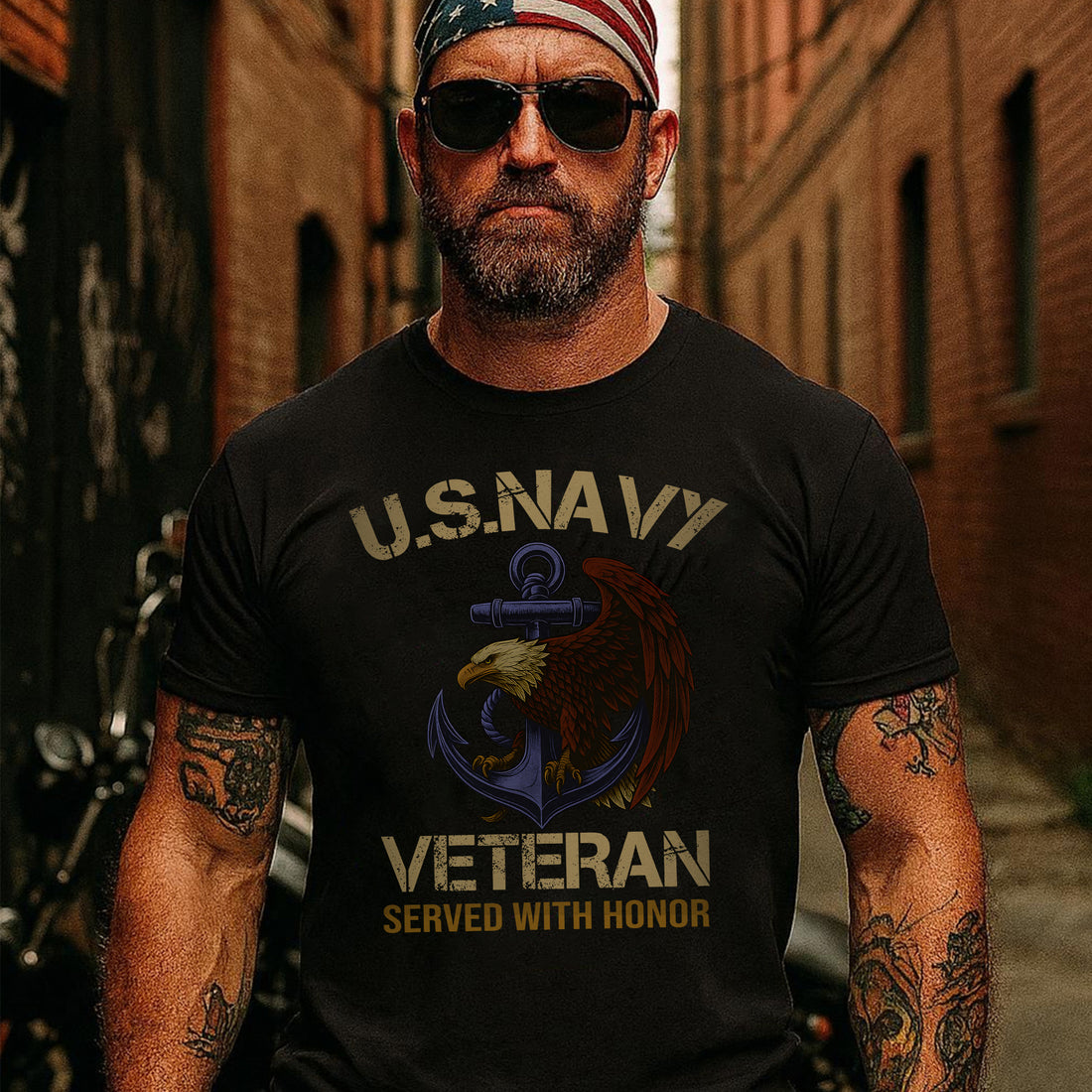 Served with Honor Proud US Military Veteran Patriotic Pride T-Shirt