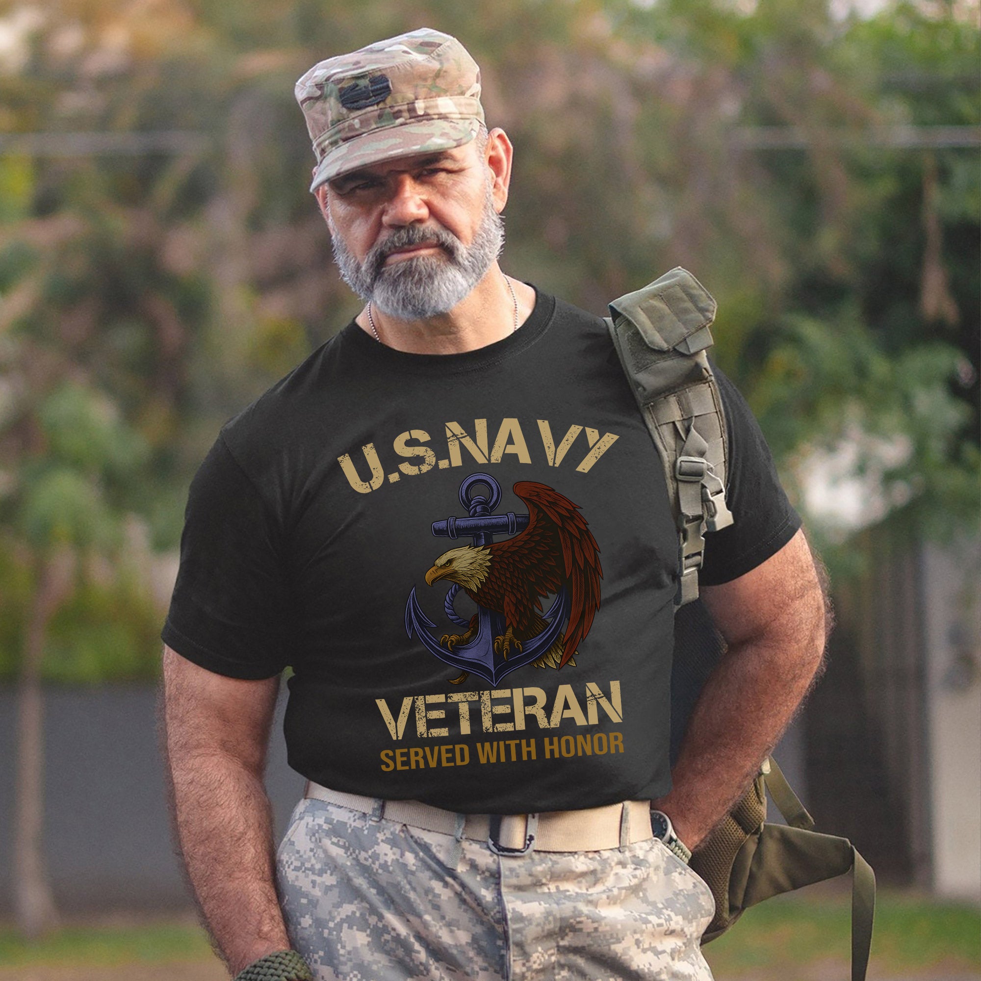 Served with Honor Proud US Military Veteran Patriotic Pride T-Shirt