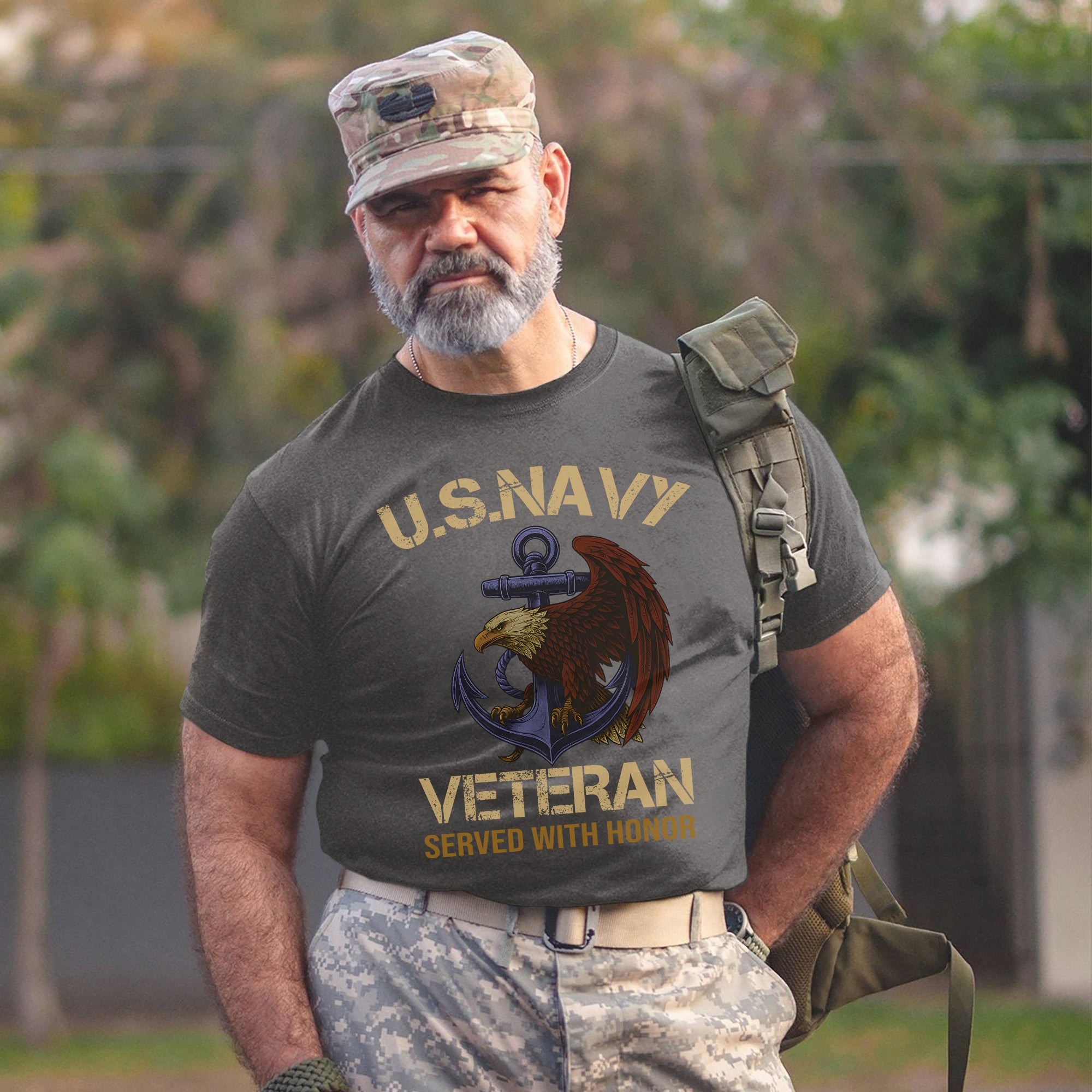 Served with Honor Proud US Military Veteran Patriotic Pride T-Shirt