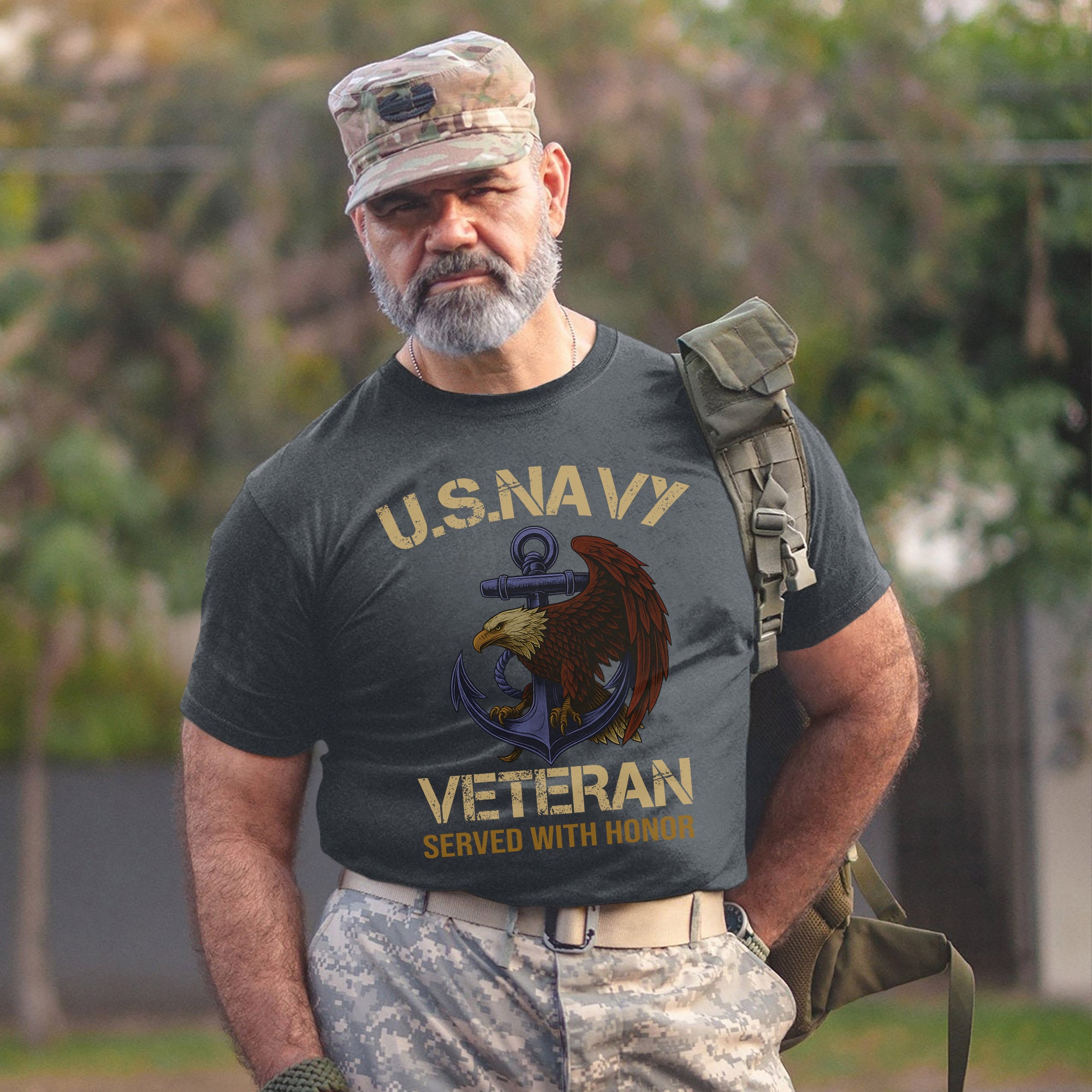 Served with Honor Proud US Military Veteran Patriotic Pride T-Shirt