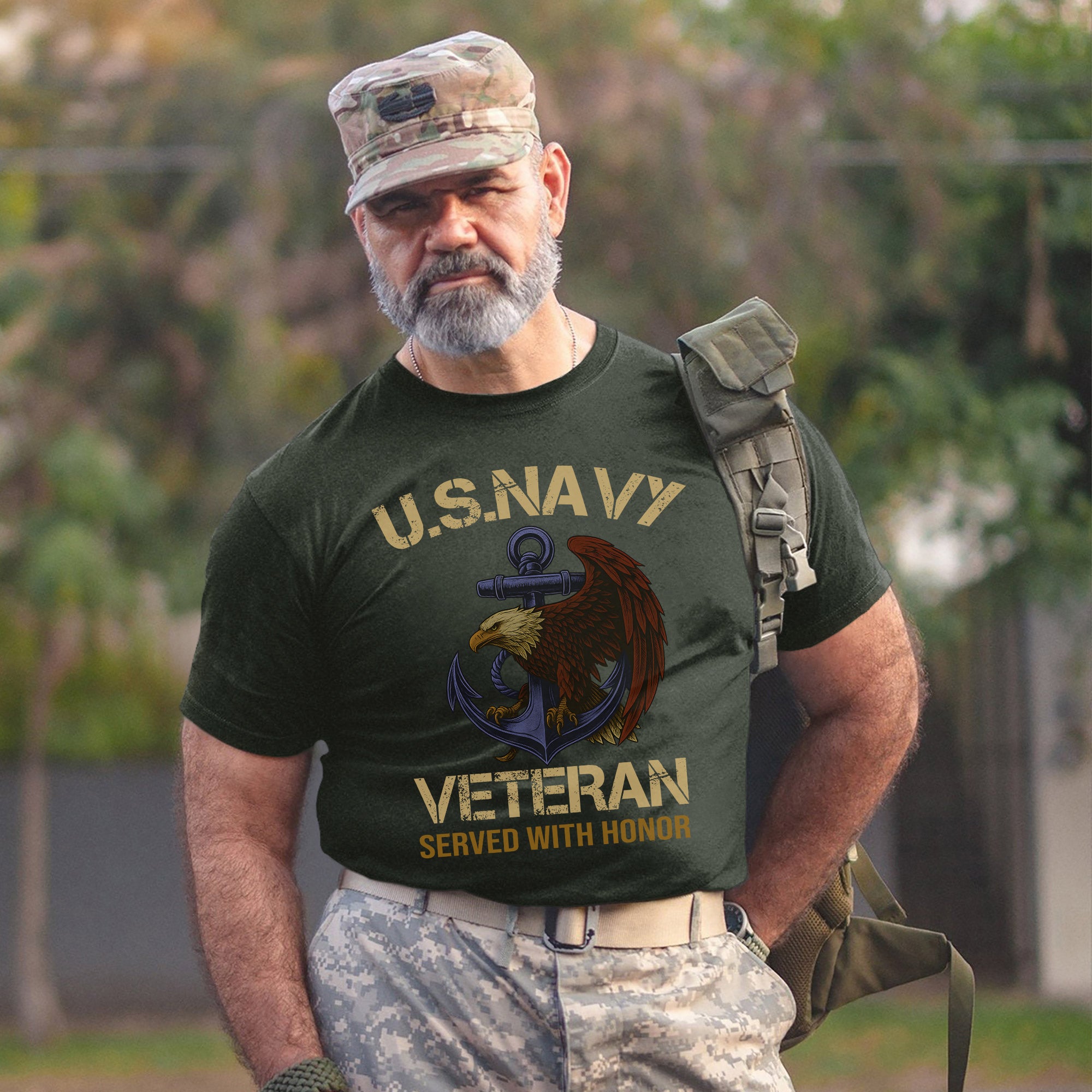 Served with Honor Proud US Military Veteran Patriotic Pride T-Shirt