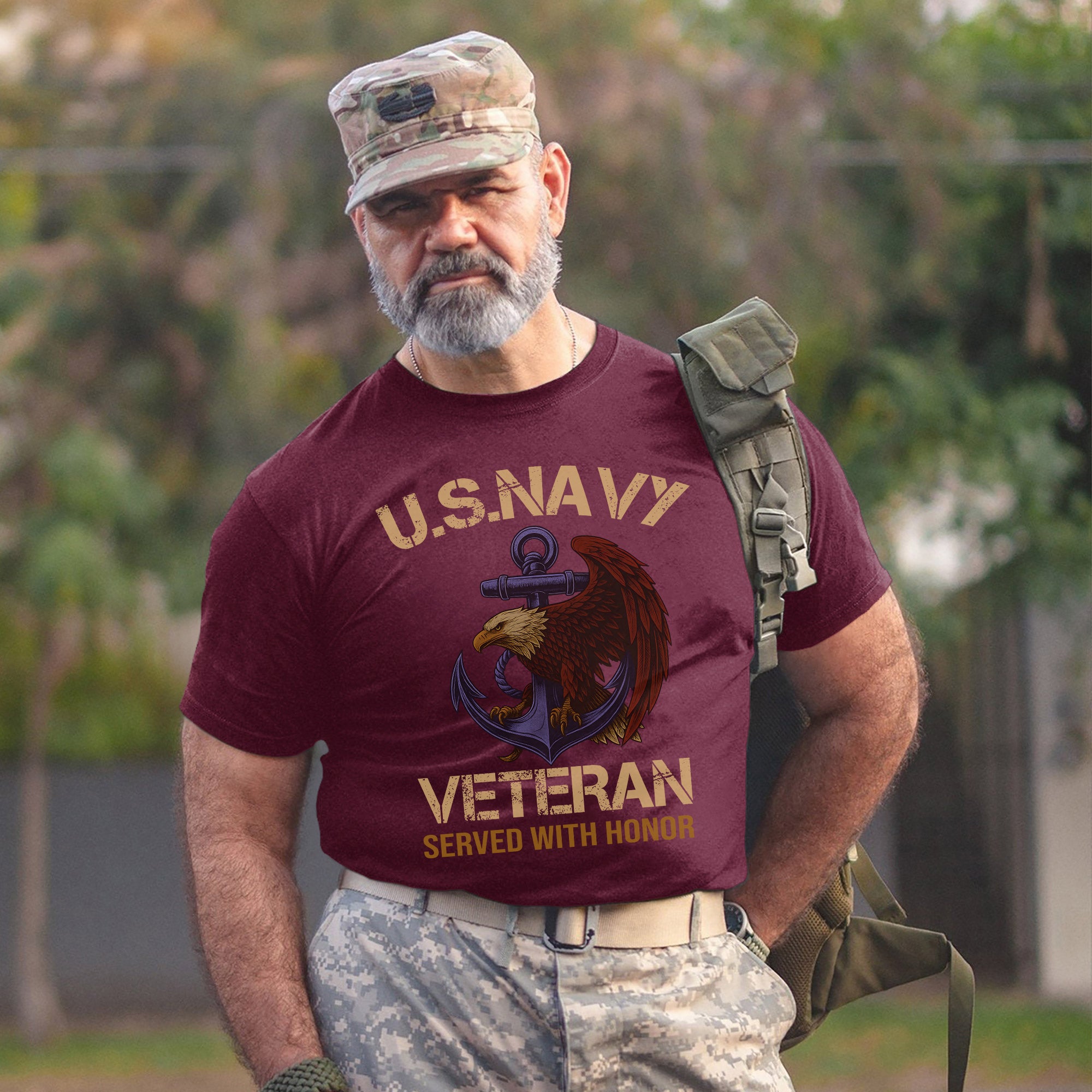 Served with Honor Proud US Military Veteran Patriotic Pride T-Shirt