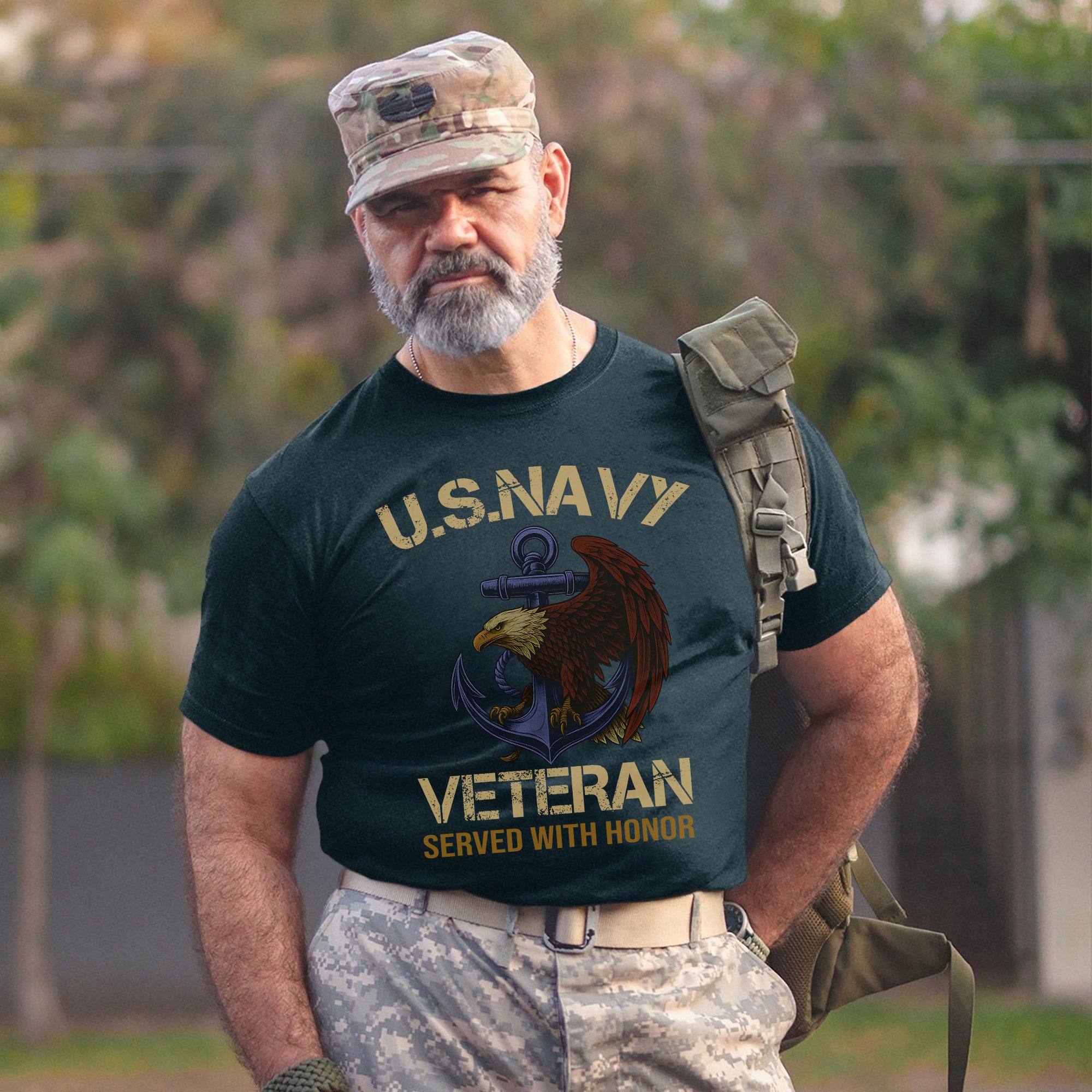 Served with Honor Proud US Military Veteran Patriotic Pride T-Shirt