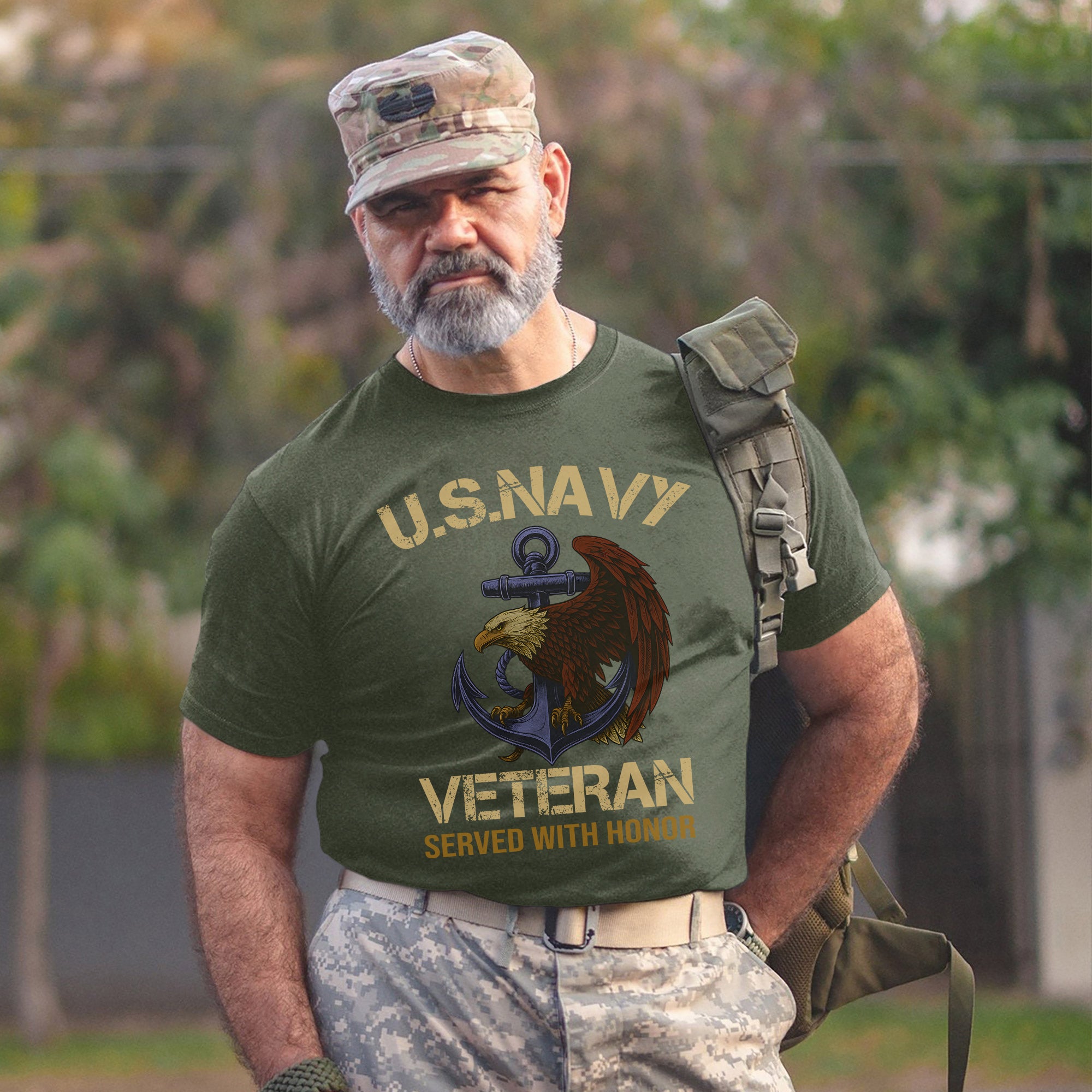 Served with Honor Proud US Military Veteran Patriotic Pride T-Shirt
