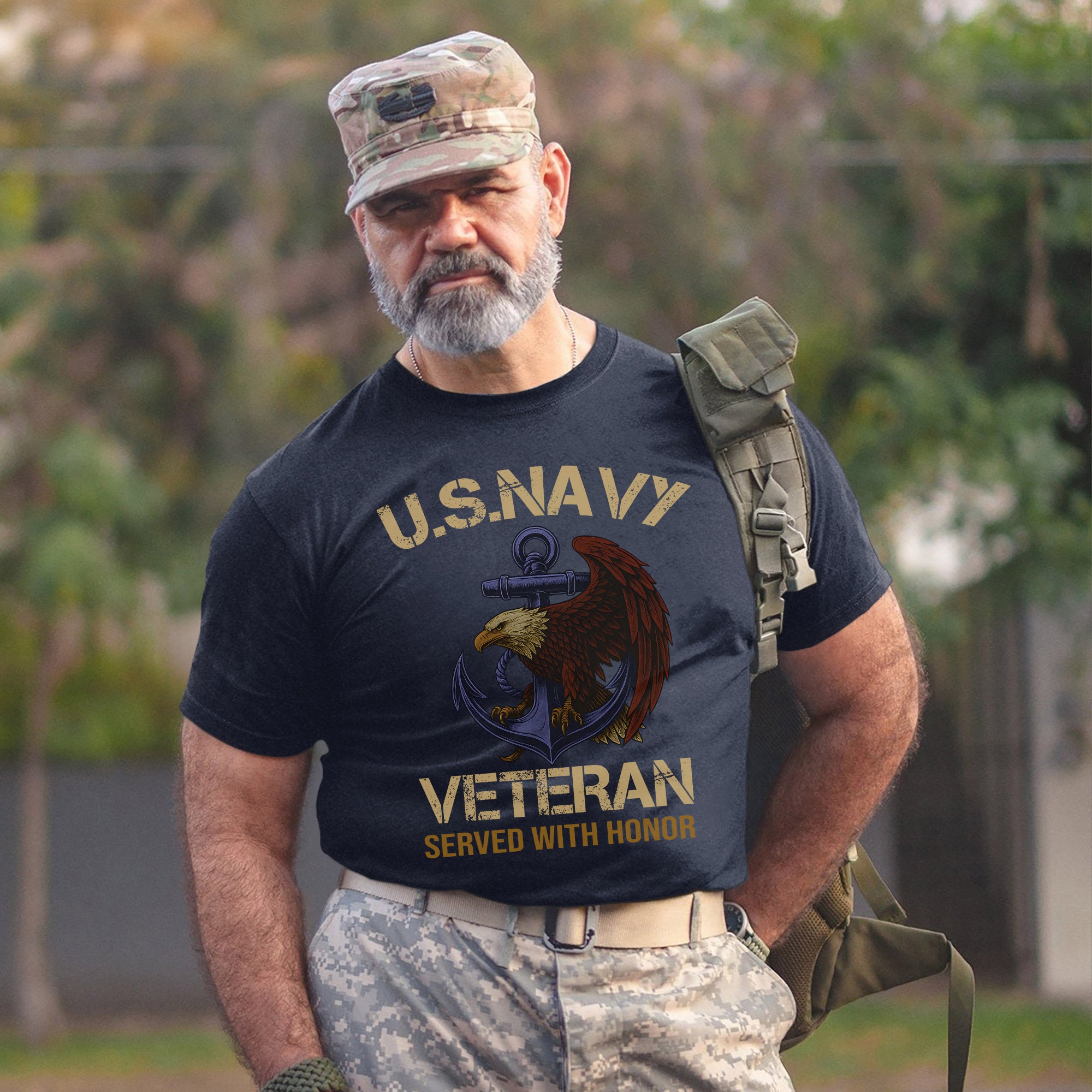 Served with Honor Proud US Military Veteran Patriotic Pride T-Shirt