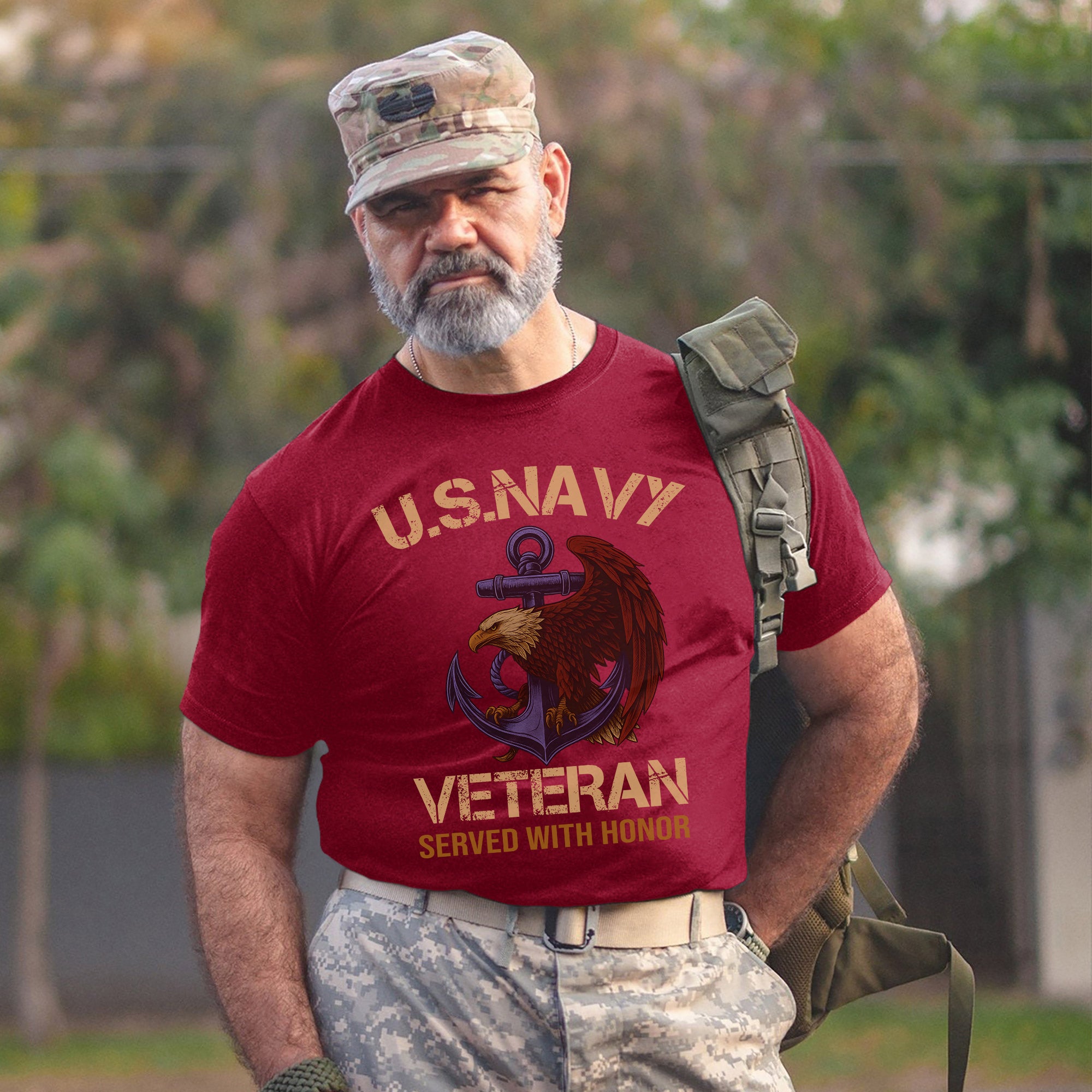 Served with Honor Proud US Military Veteran Patriotic Pride T-Shirt