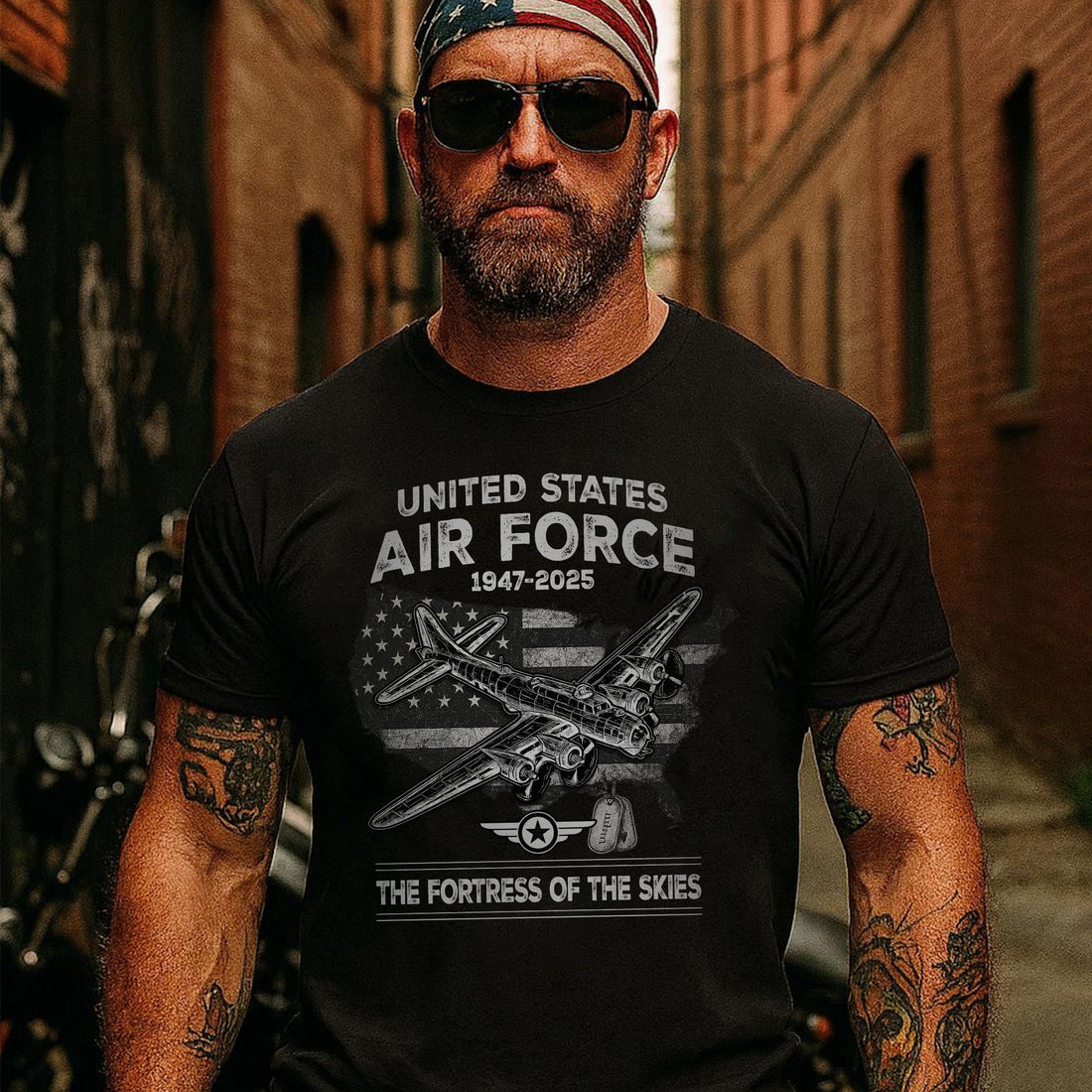 The Fortress of the Skies United States Air Force Proud US Military Veteran Pride T-Shirt