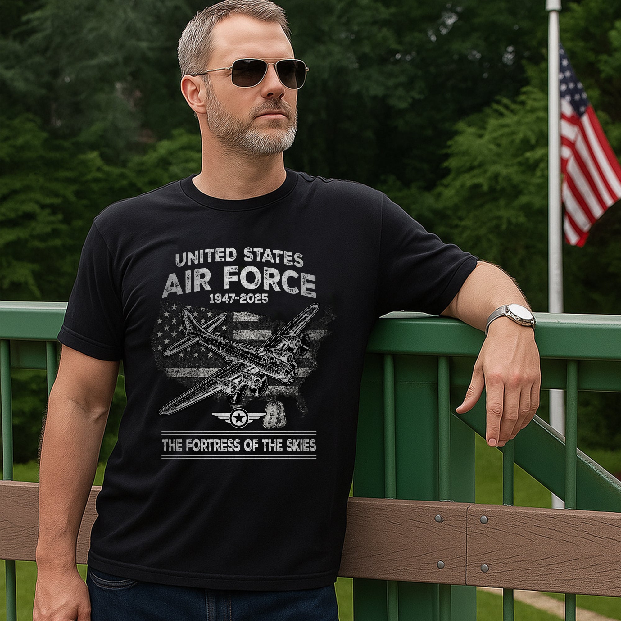 The Fortress of the Skies United States Air Force Proud US Military Veteran Pride T-Shirt