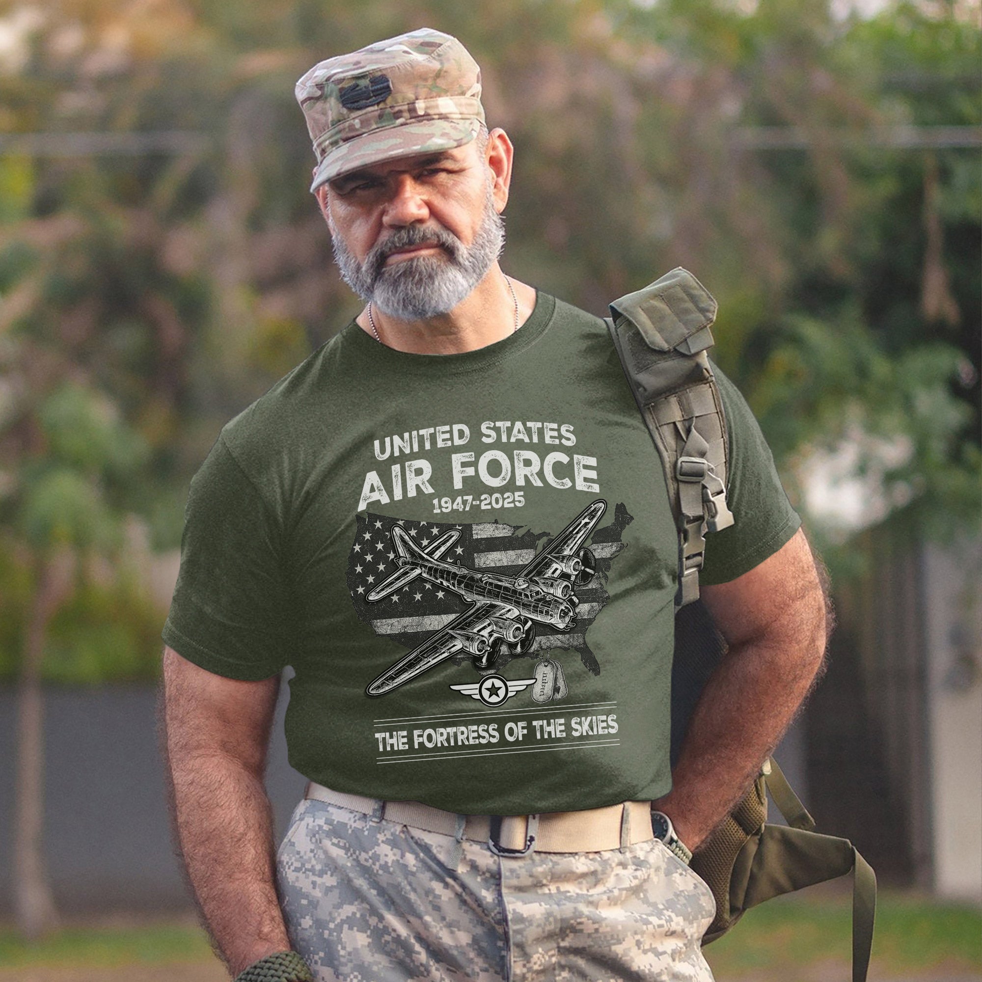 The Fortress of the Skies United States Air Force Proud US Military Veteran Pride T-Shirt