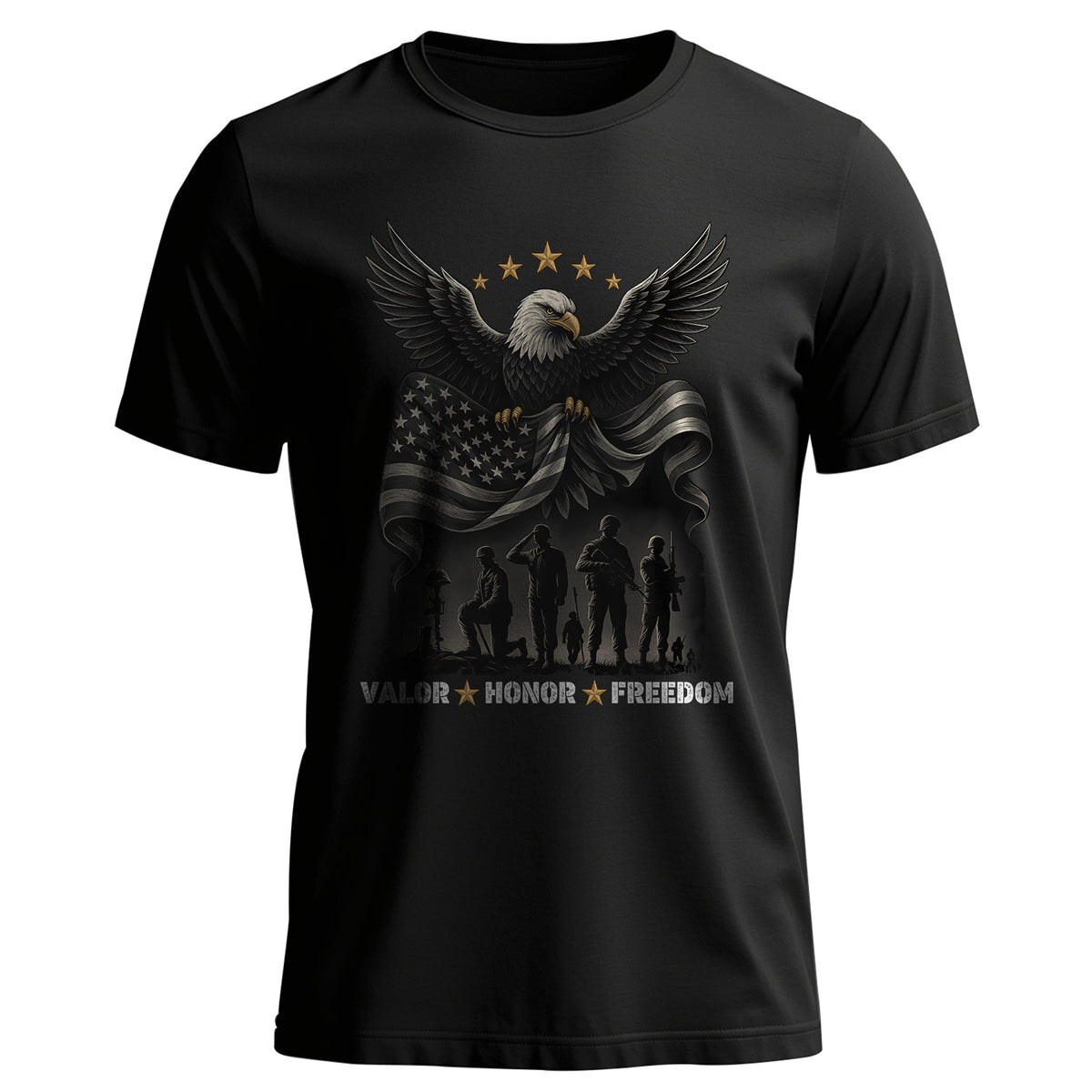 Valor Honor Freedom Proud US Military T-Shirt Main image