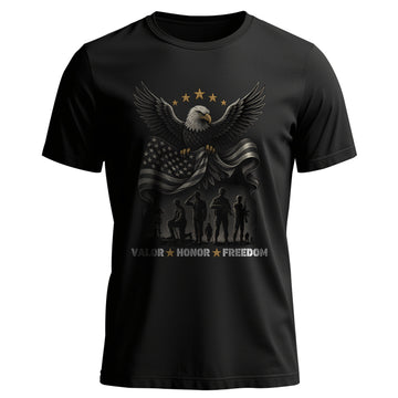 Valor Honor Freedom Proud US Military T-Shirt