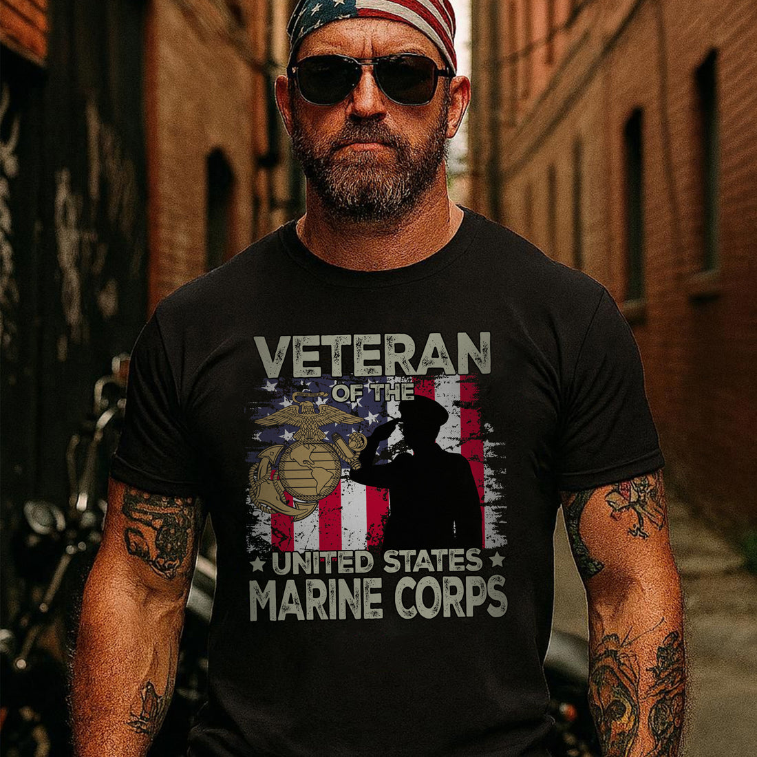Veteran of the United States Marine Corps Proud US Military Patriotic Service T-Shirt