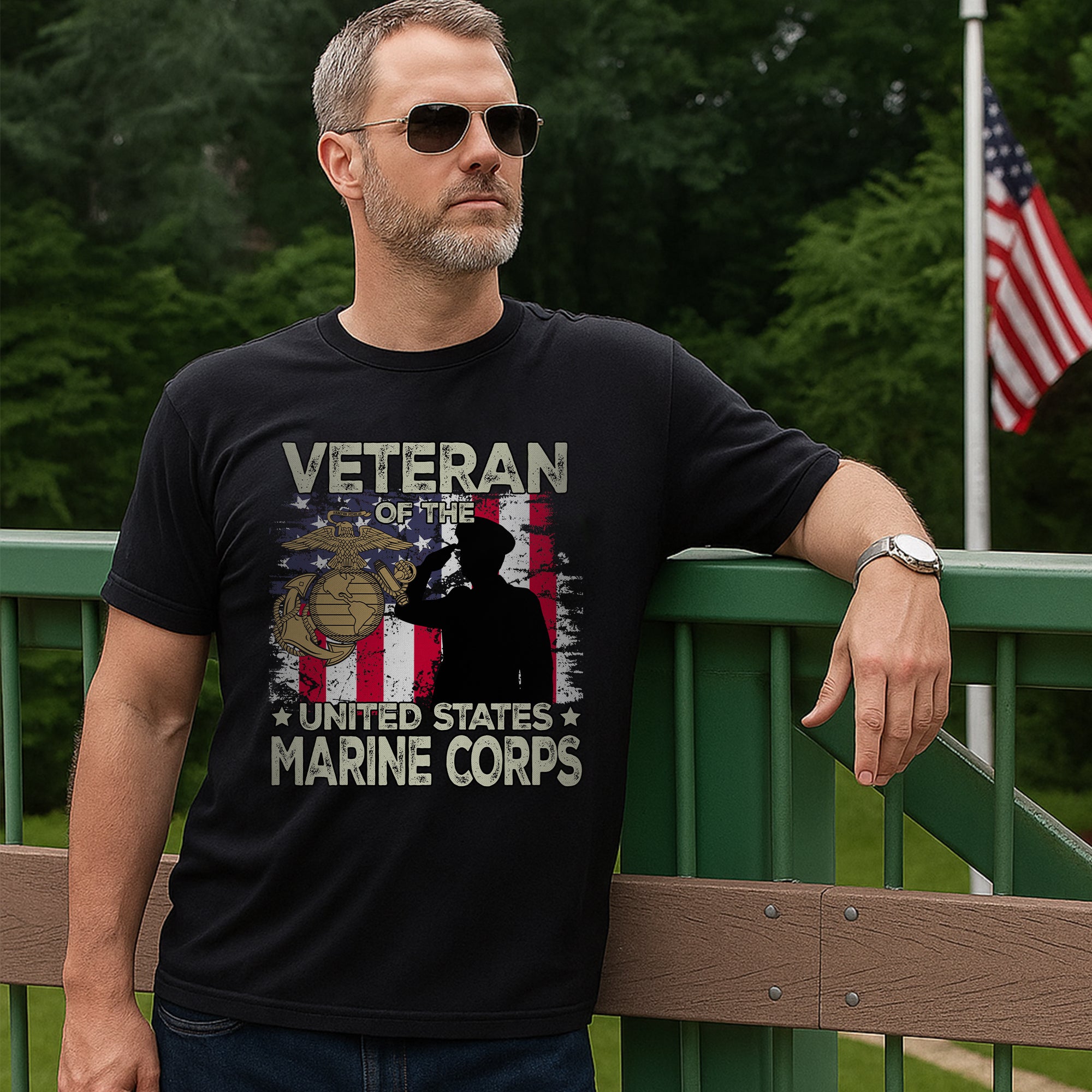 Veteran of the United States Marine Corps Proud US Military Patriotic Service T-Shirt