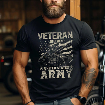 Veteran of the United States Army Proud US Military Patriotic Service T-Shirt