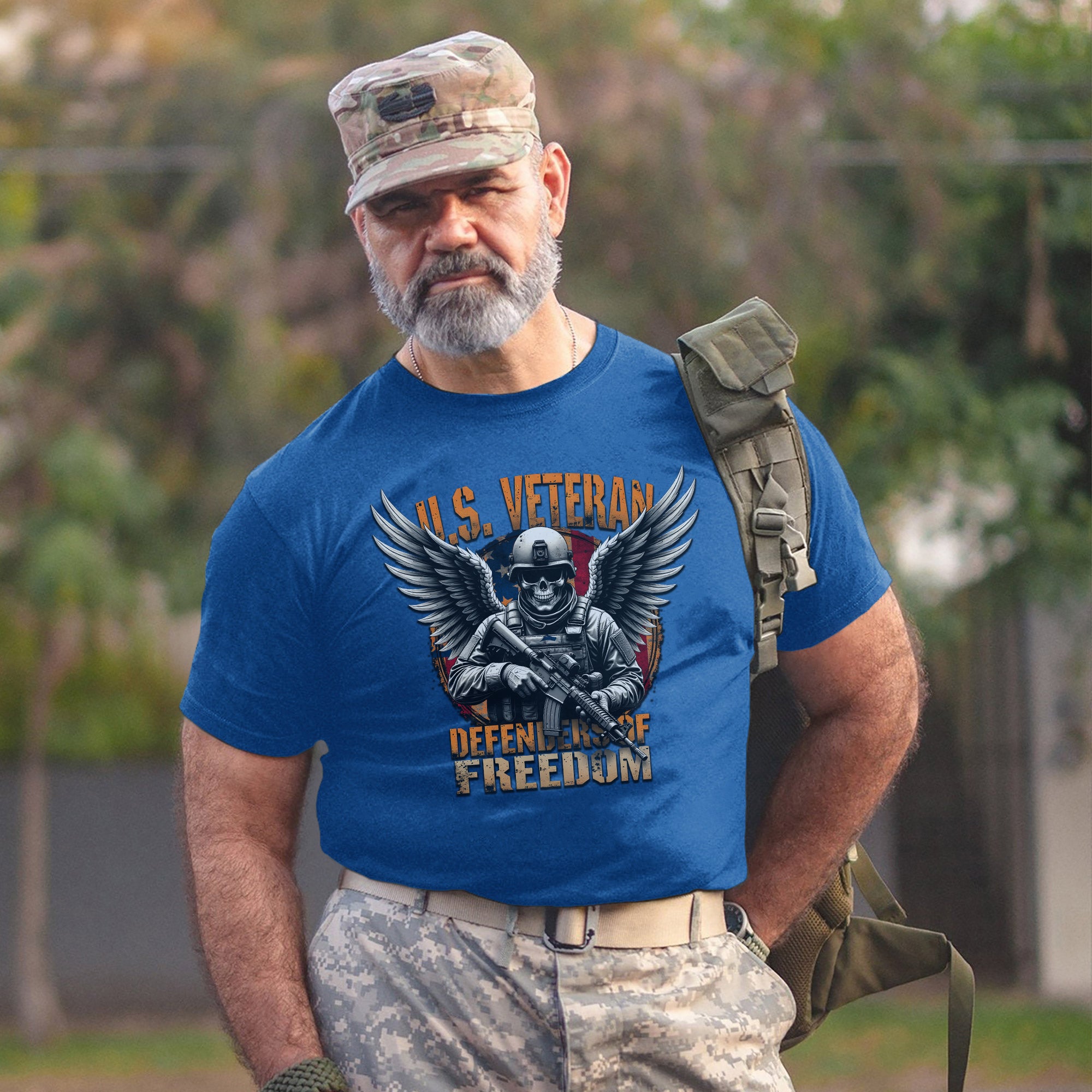 Defenders of Freedom Proud US Military Veteran Patriotic Service T-Shirt