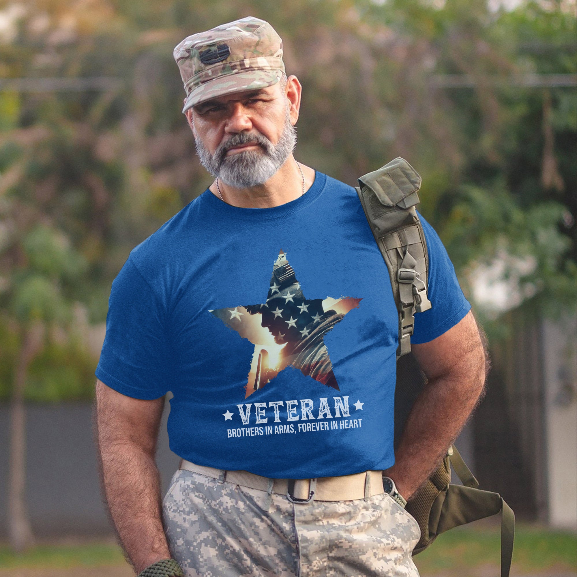 Brothers in Arms Forever in Heart Proud US Military Veteran Patriotic Pride T-Shirt