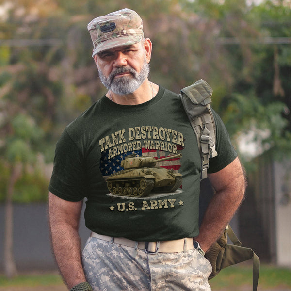 Tank Destroyer Armored Warrior Proud US T-Shirt