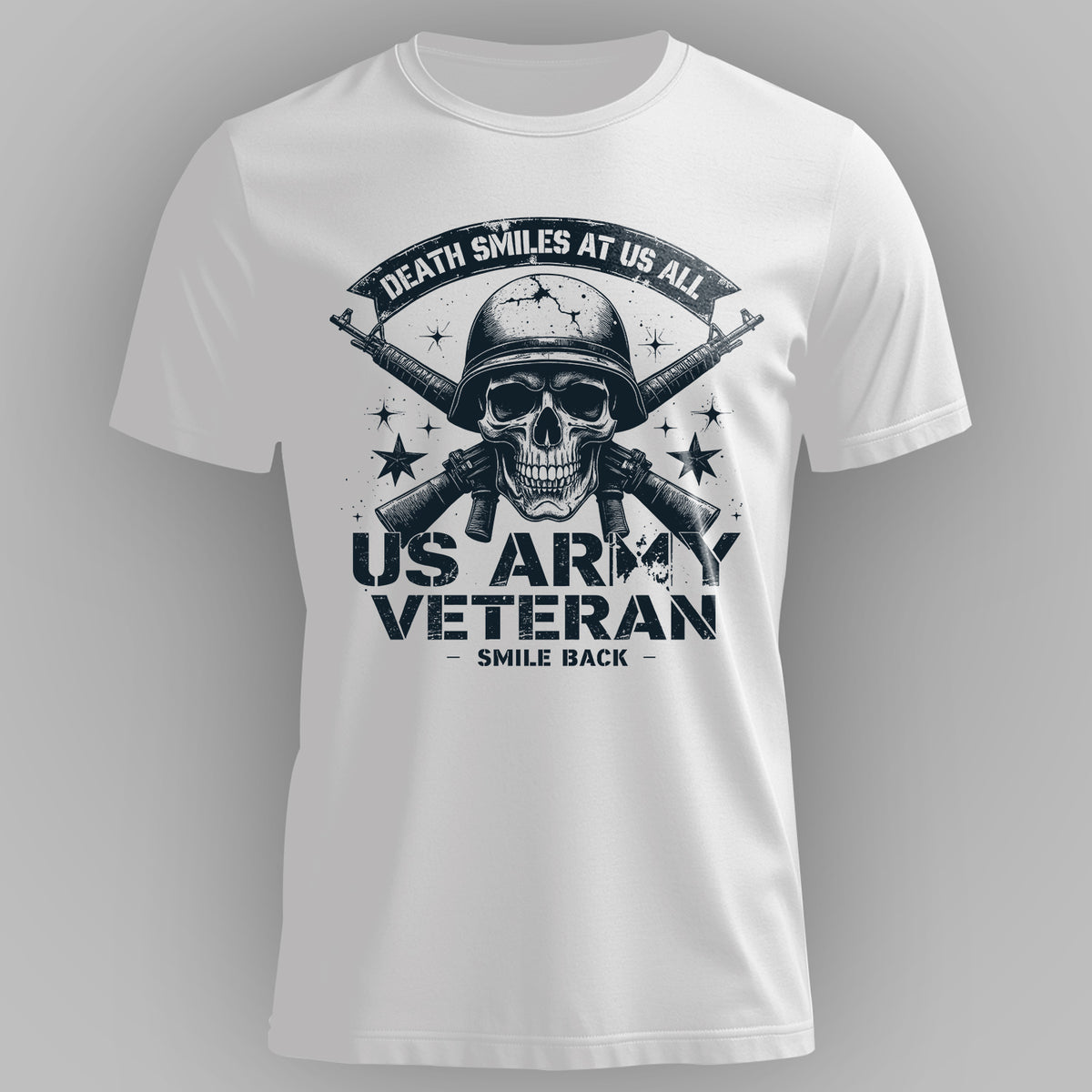 Death Smiles at Us All Proud US Military T-Shirt Main image