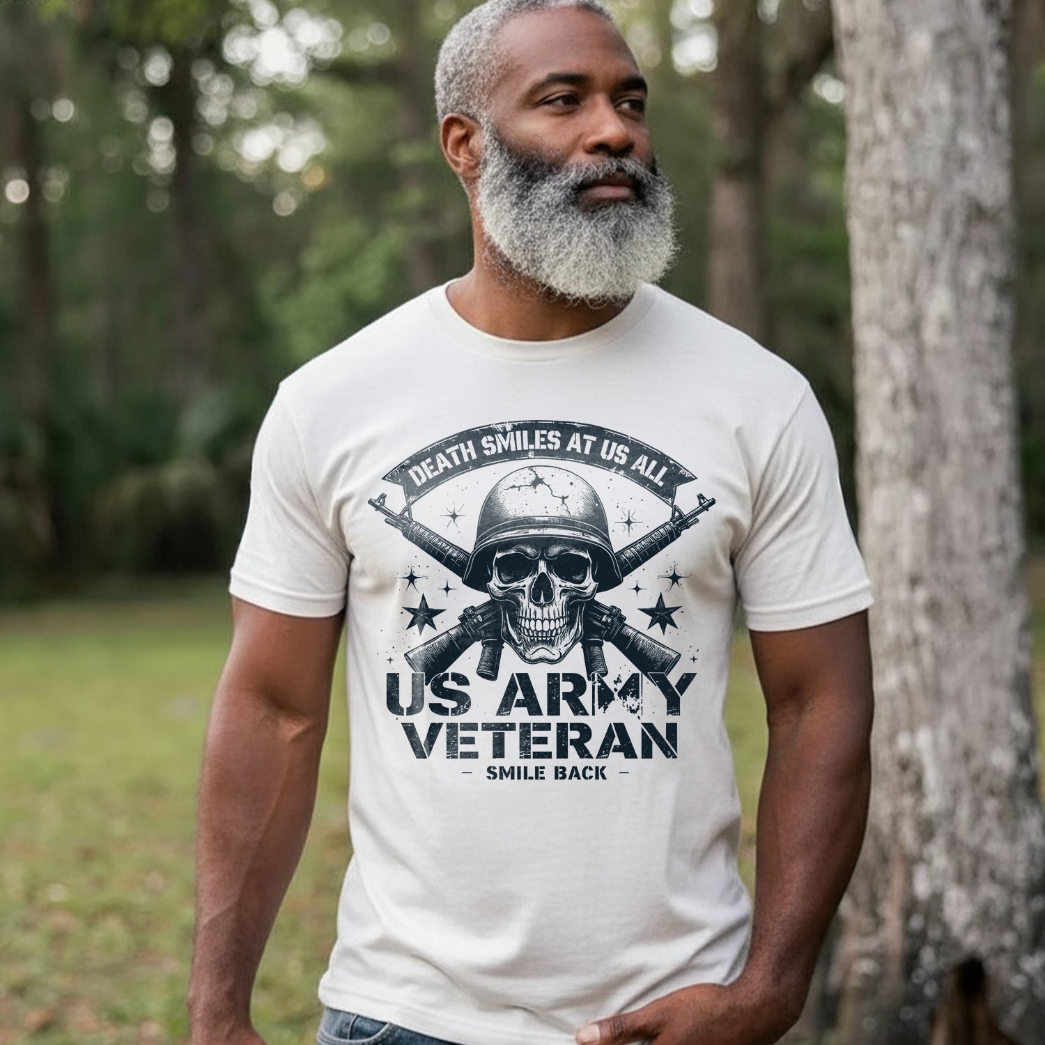 Death Smiles at Us All Proud US Military T-Shirt Secondary image