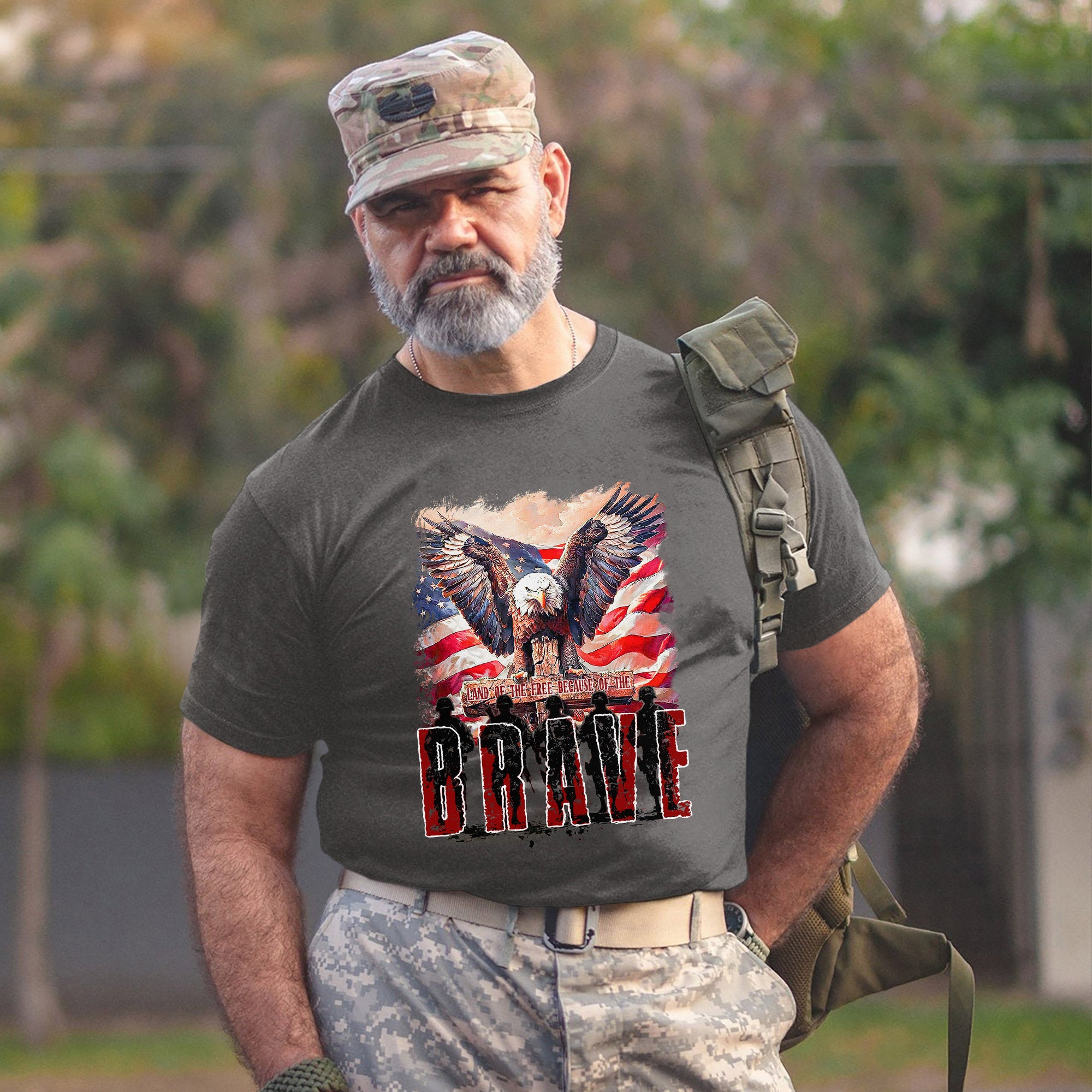 Land of the Free Because of the Brave Shirt Patriotic Veteran T Shirt Honoring Military Service and American Freedom T-Shirt