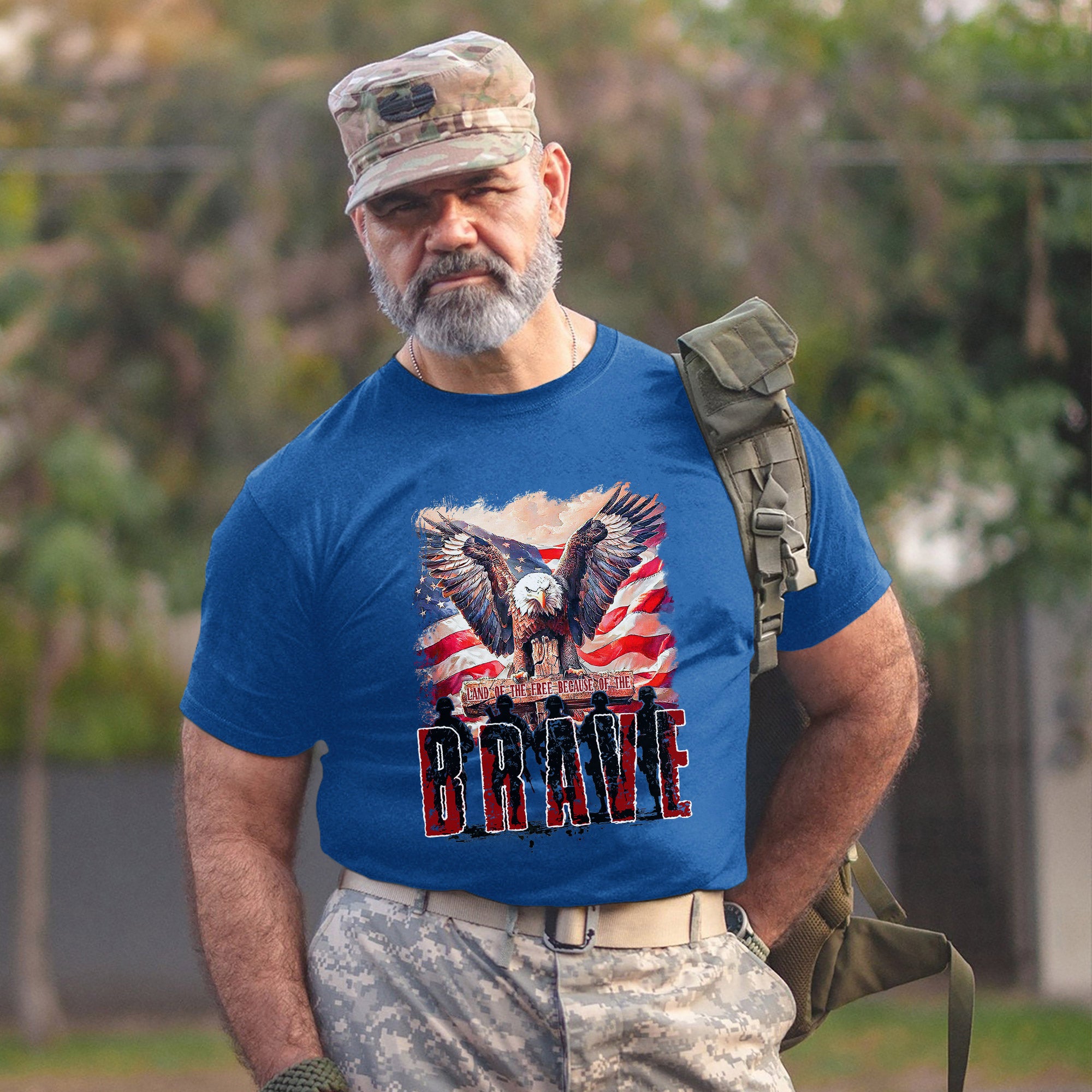 Land of the Free Because of the Brave Shirt Patriotic Veteran T Shirt Honoring Military Service and American Freedom T-Shirt