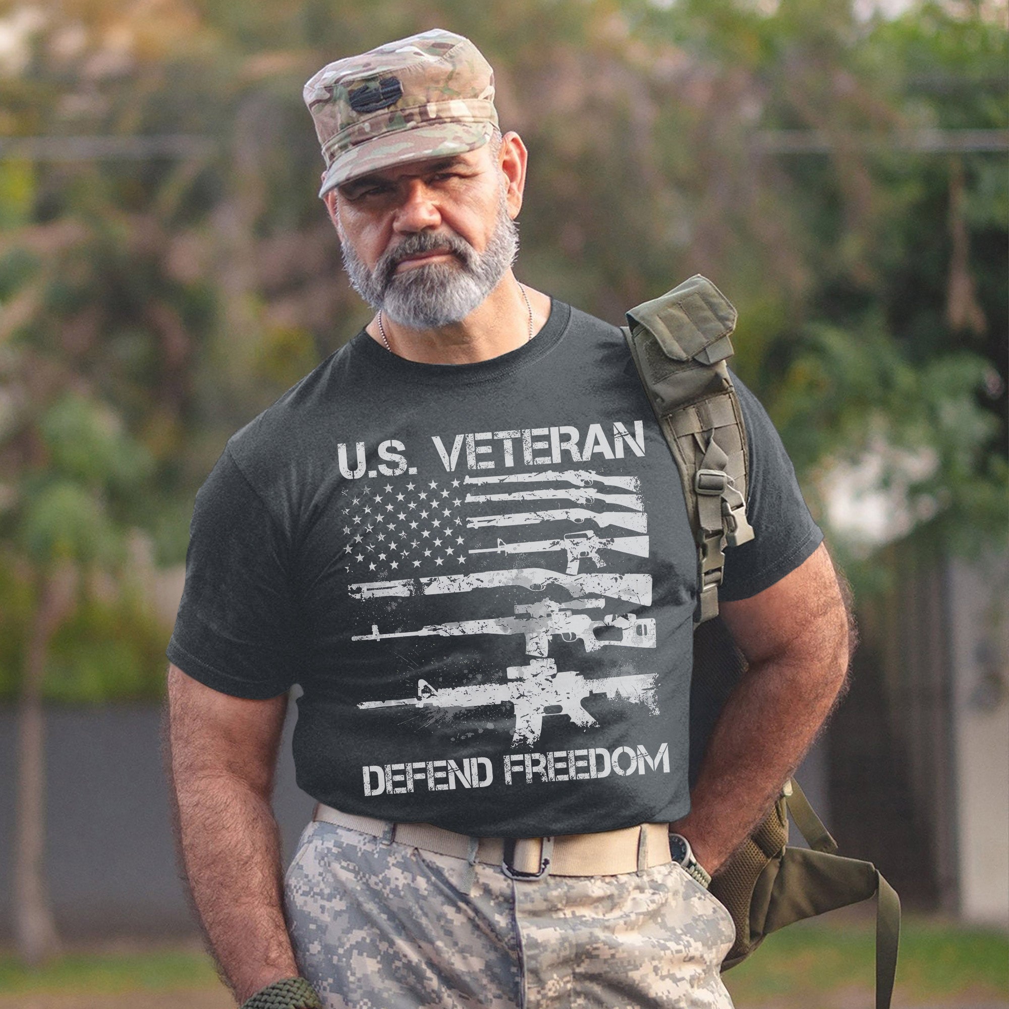 Defend Freedom U.S. Veteran Proudly Served T-Shirt