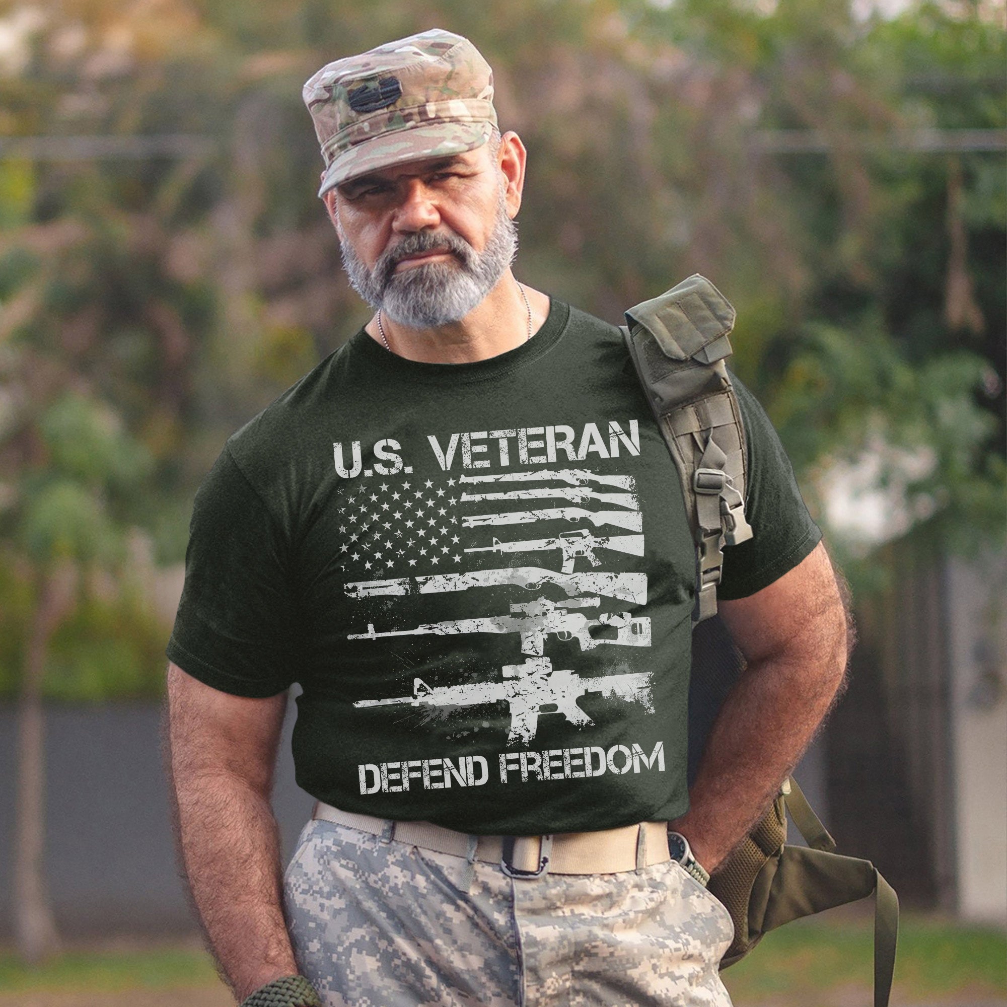 Defend Freedom U.S. Veteran Proudly Served T-Shirt