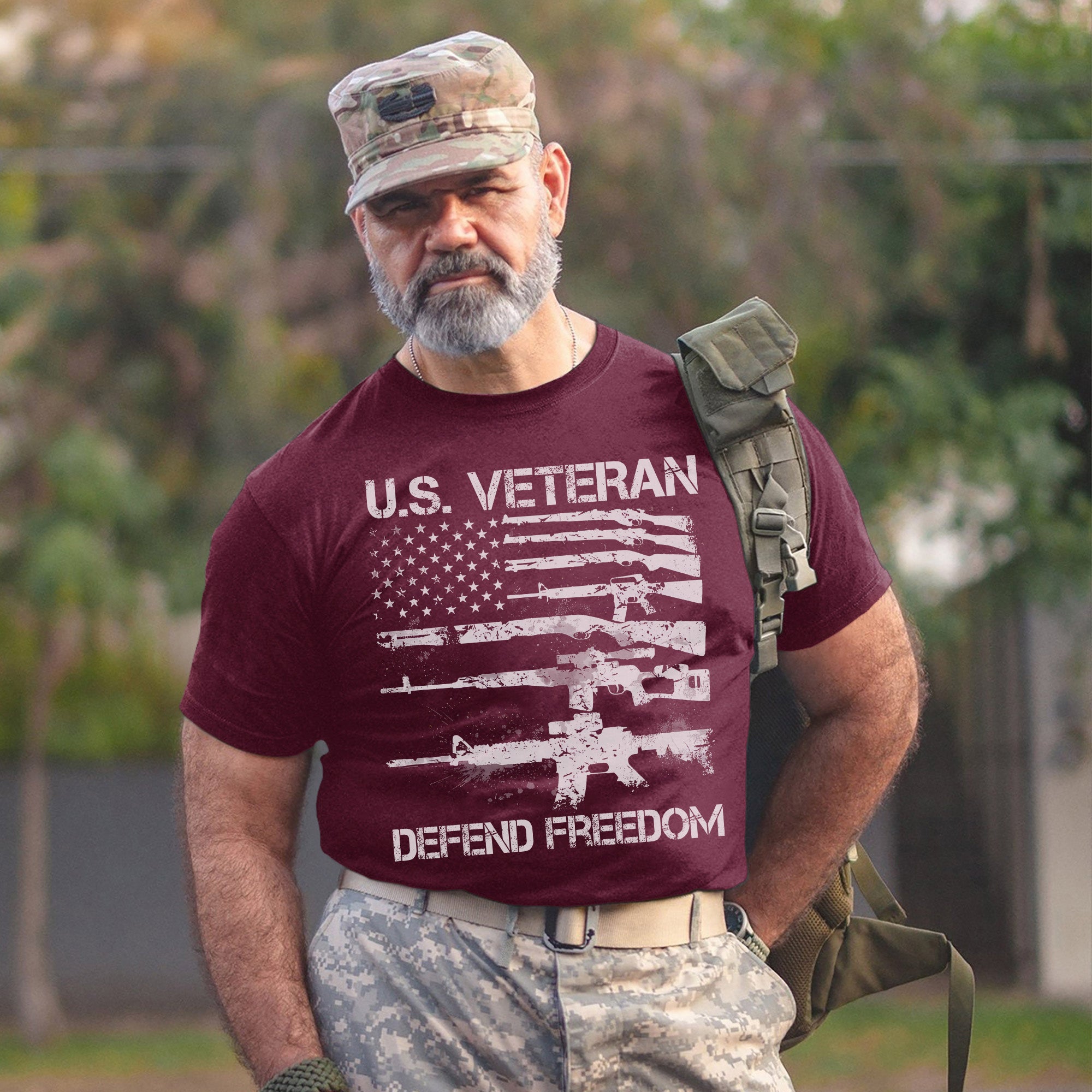 Defend Freedom U.S. Veteran Proudly Served T-Shirt