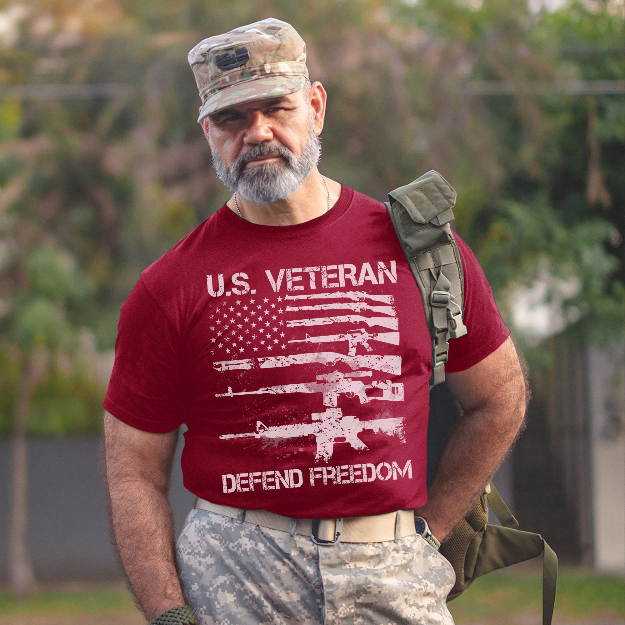 Defend Freedom U.S. Veteran Proudly Served T-Shirt