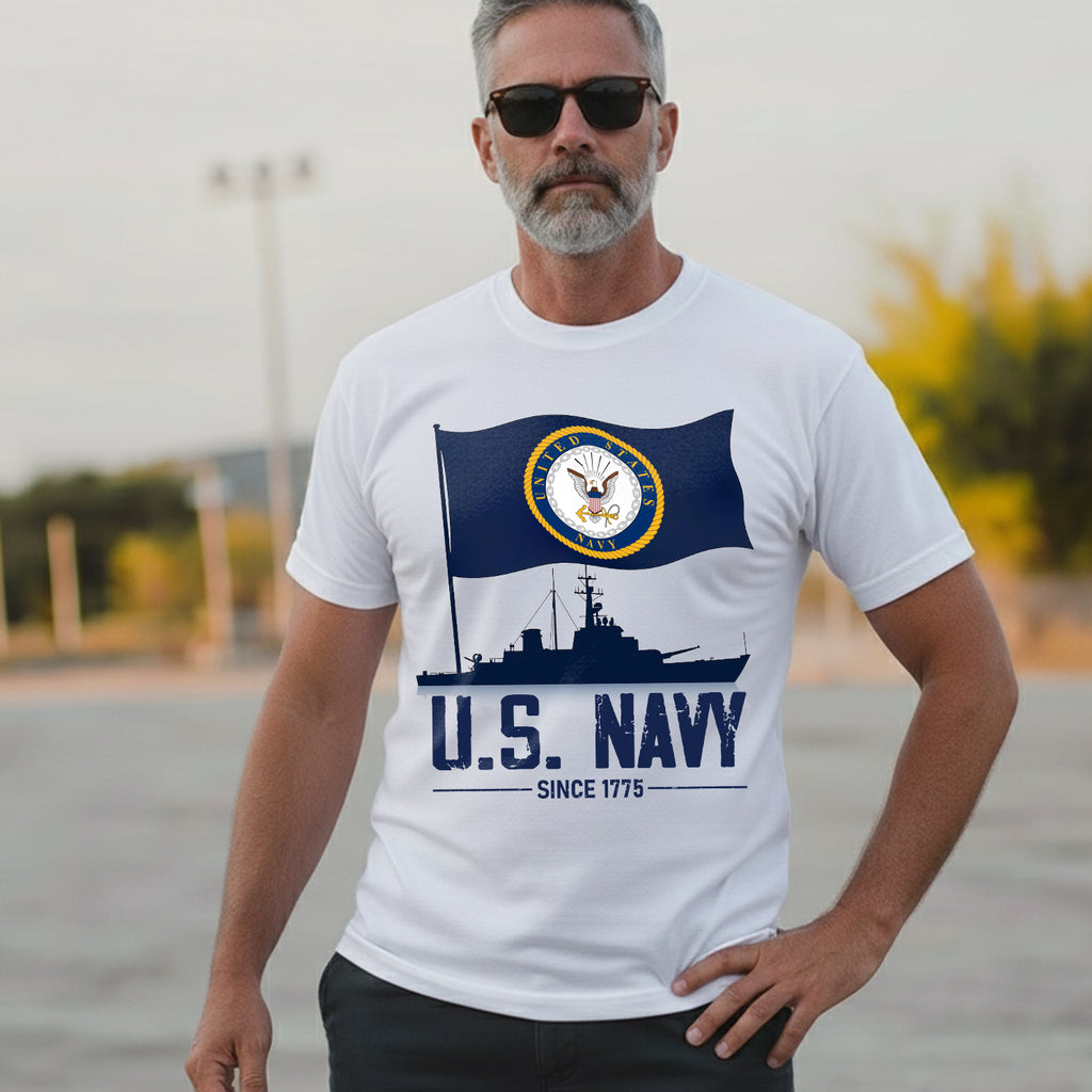 U.S. Navy Forged by the Sea Anchored in Honor Courage and Commitment to Freedom T-Shirt