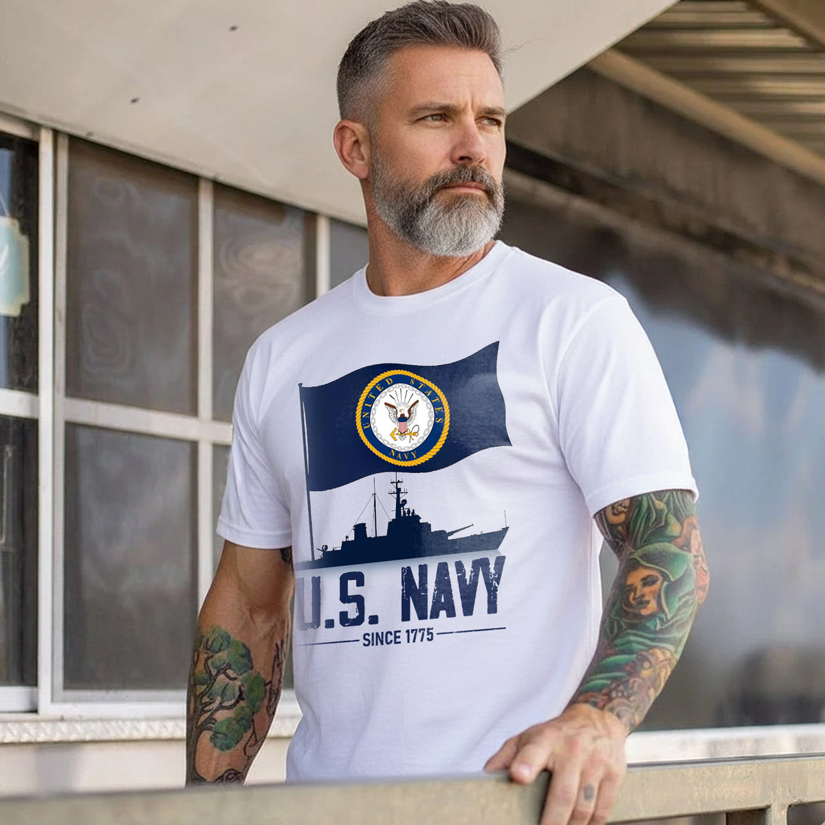 U.S. Navy Forged by the Sea Anchored in Honor Courage and Commitment to Freedom T-Shirt