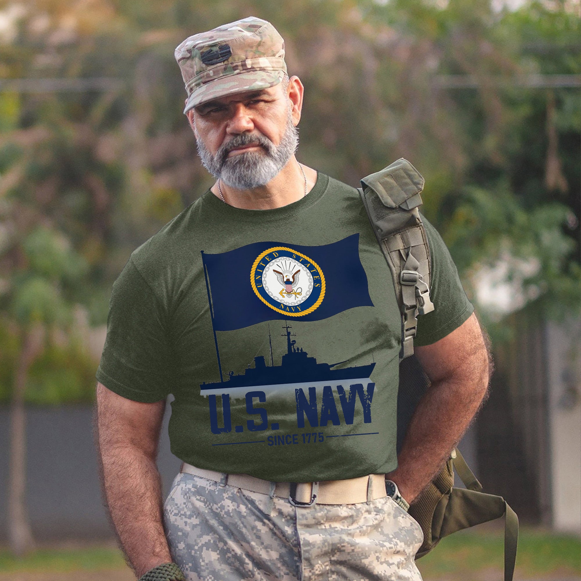 U.S. Navy Forged by the Sea Anchored in T-Shirt