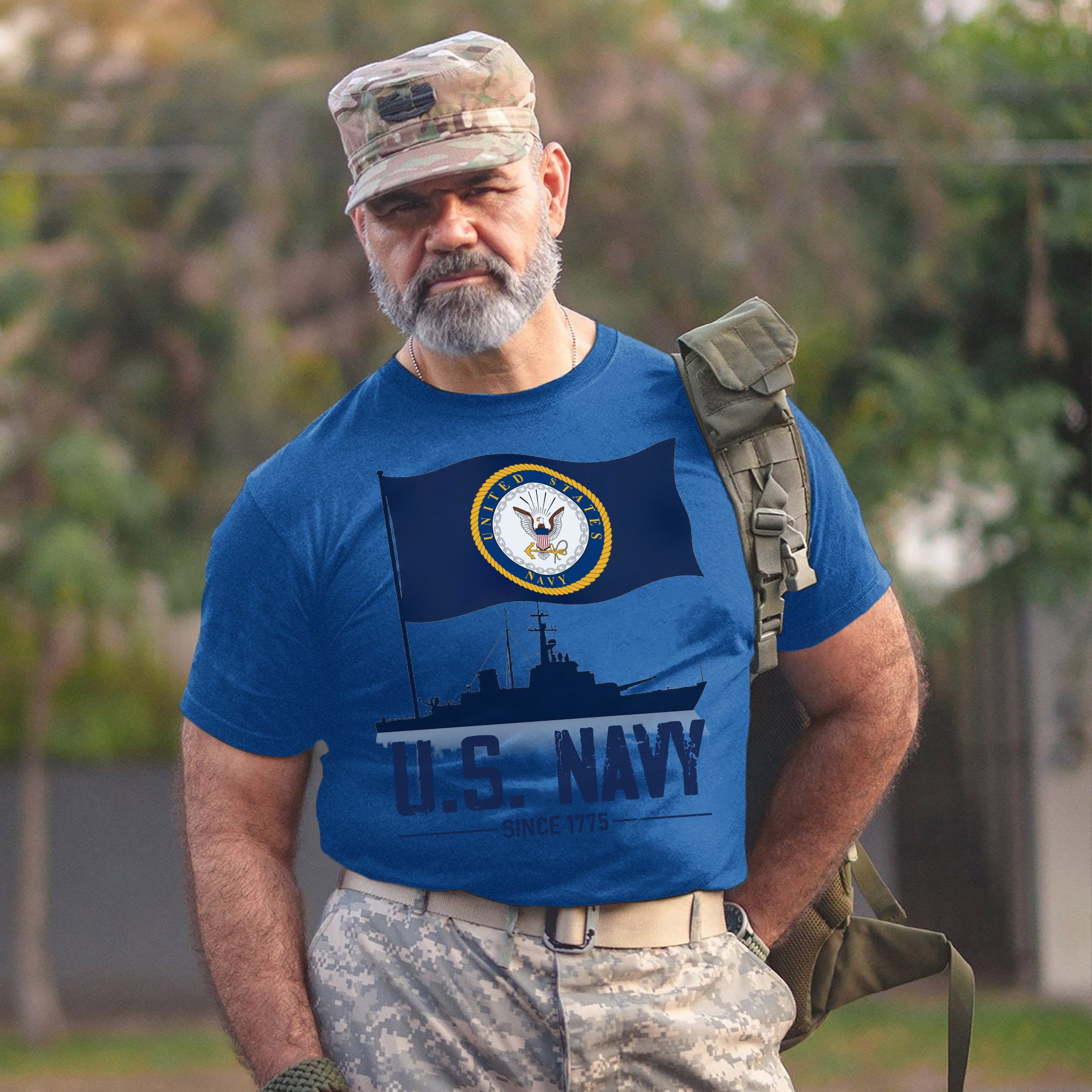 U.S. Navy Forged by the Sea Anchored in T-Shirt