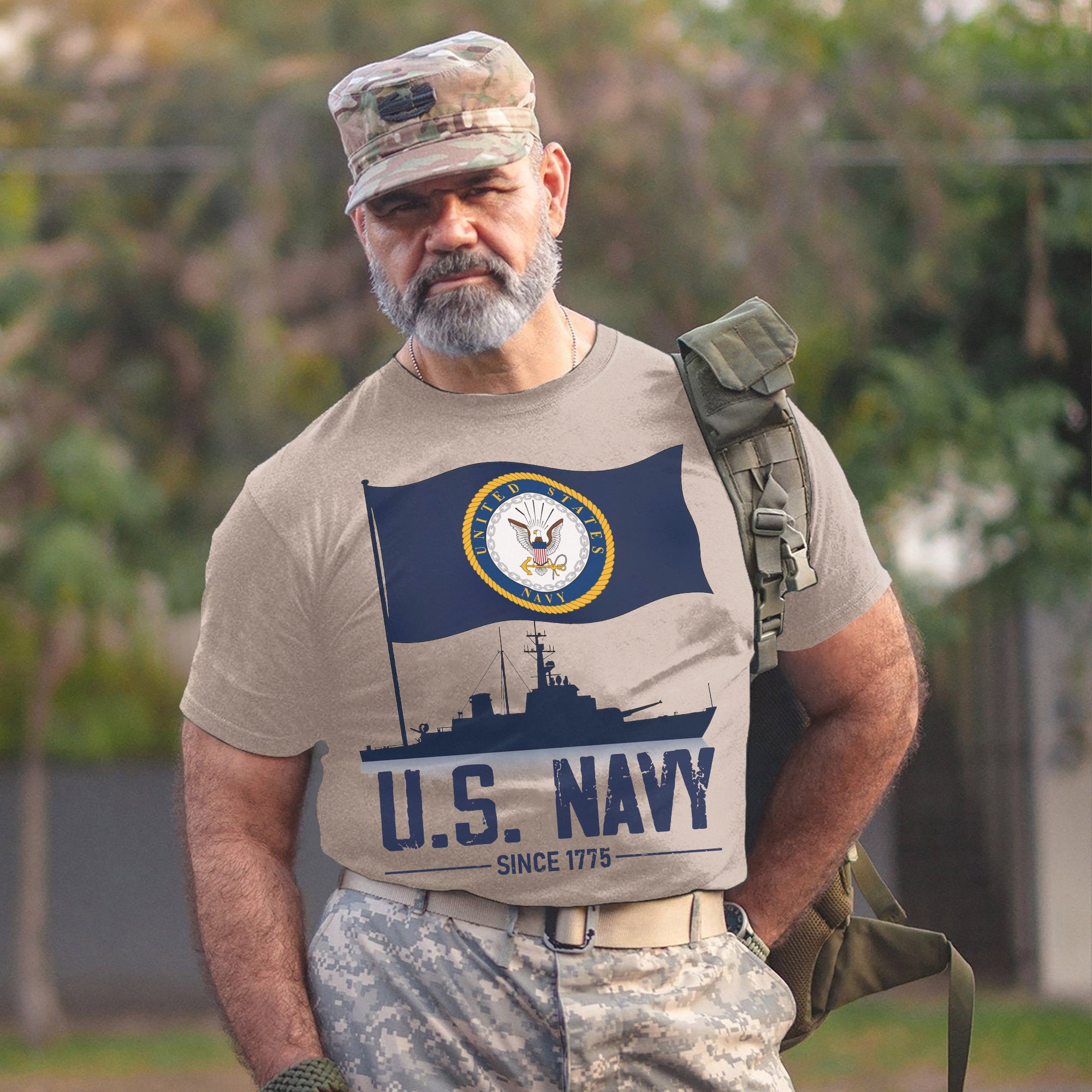 U.S. Navy Forged by the Sea Anchored in T-Shirt