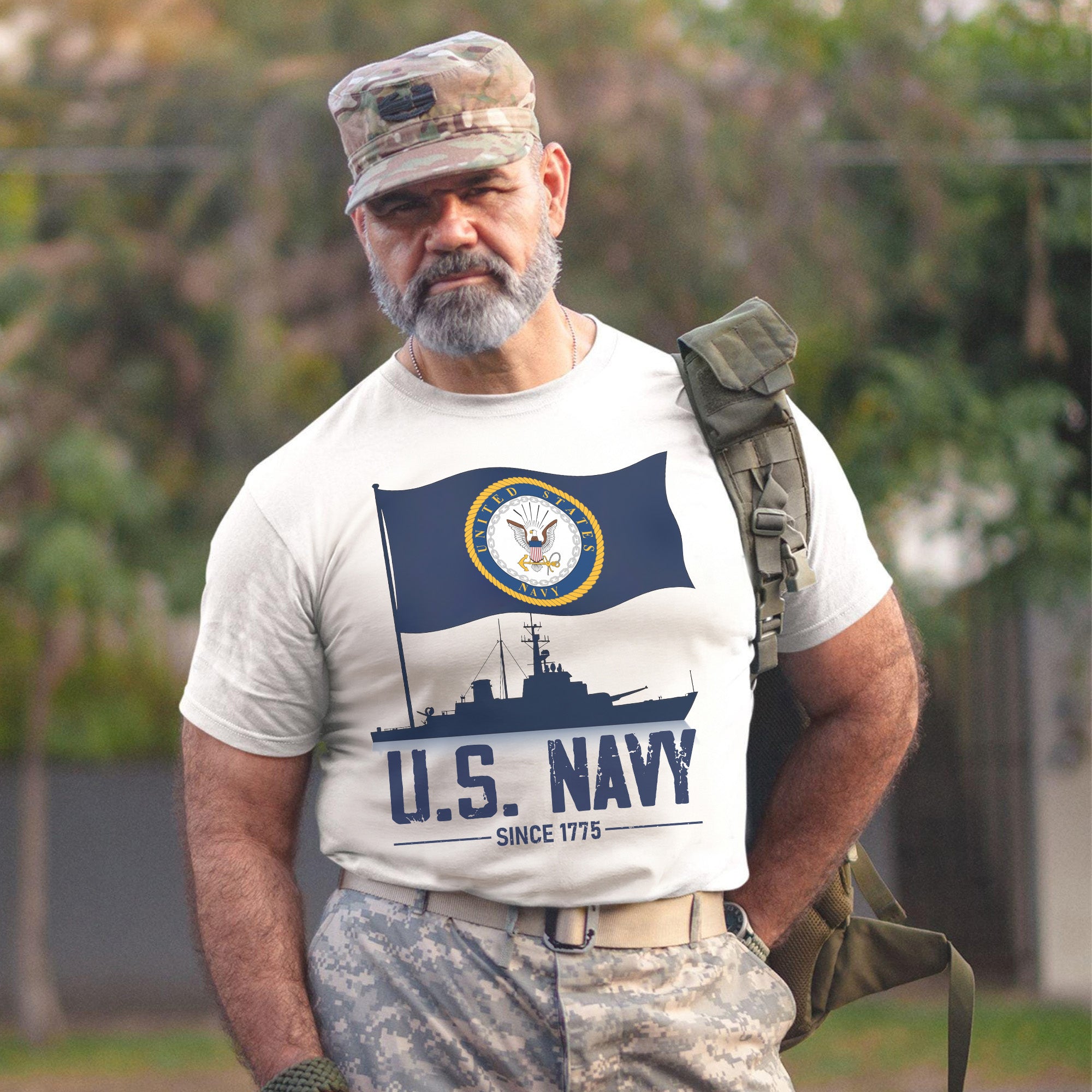 U.S. Navy Forged by the Sea Anchored in T-Shirt