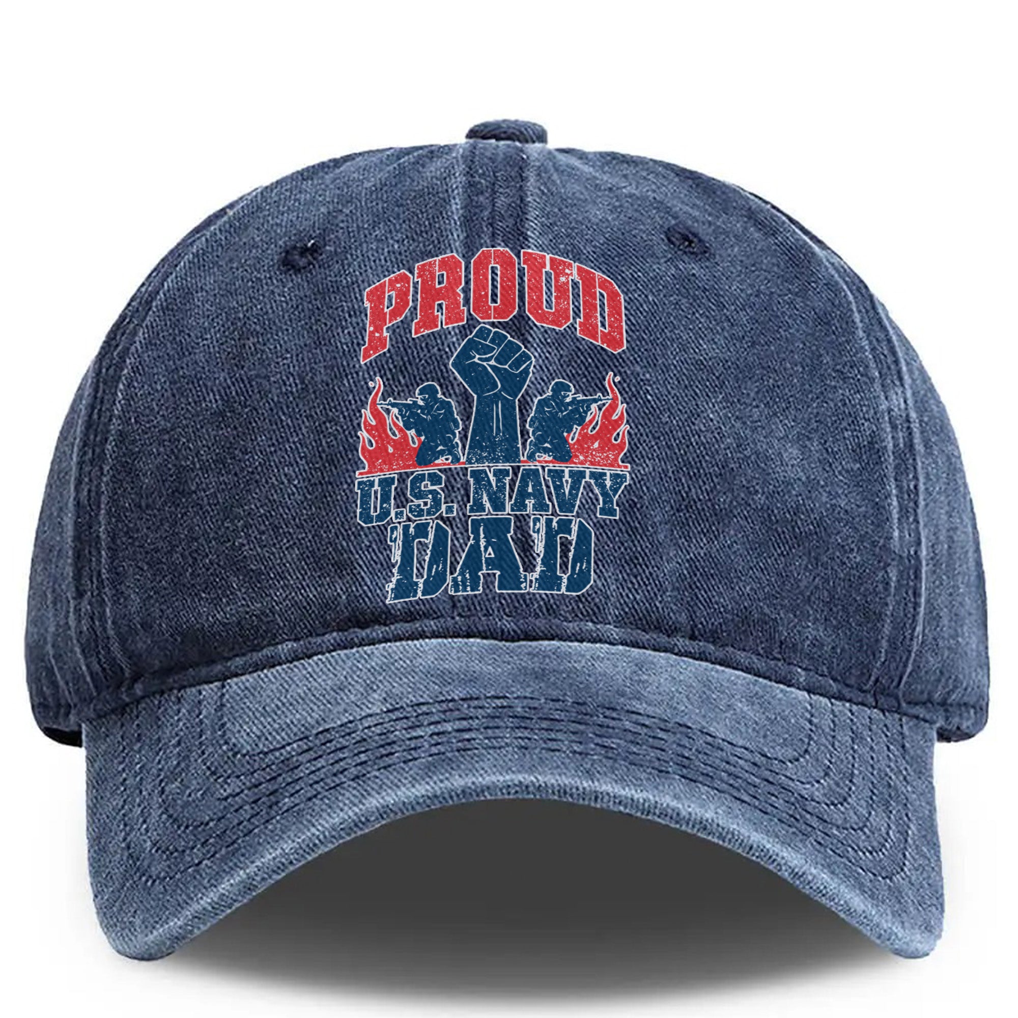 Proud U.S. Navy Dad Supporting Service with Love Strength and Unwavering Patriotic Pride Baseball Cap