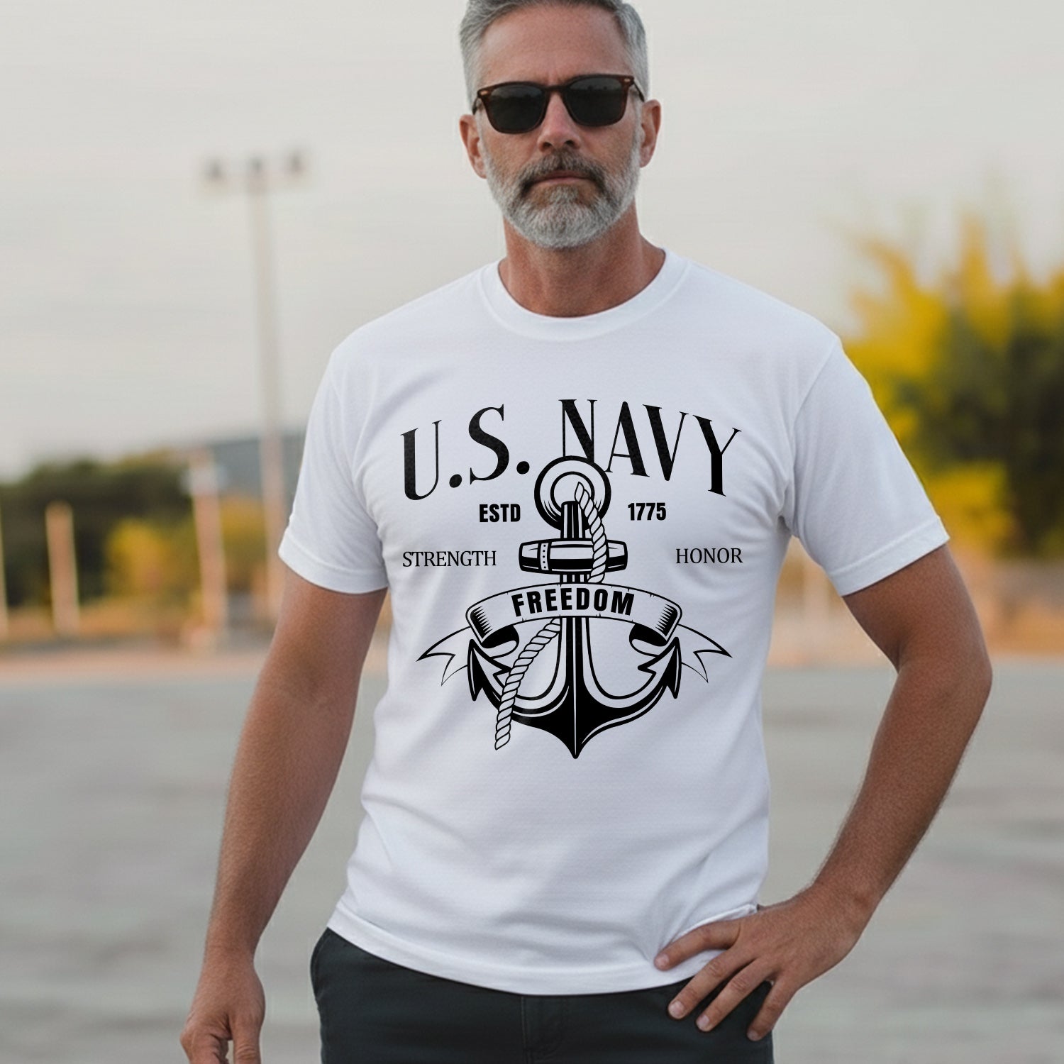 U.S. Navy Strength Honor Freedom Defending T-Shirt