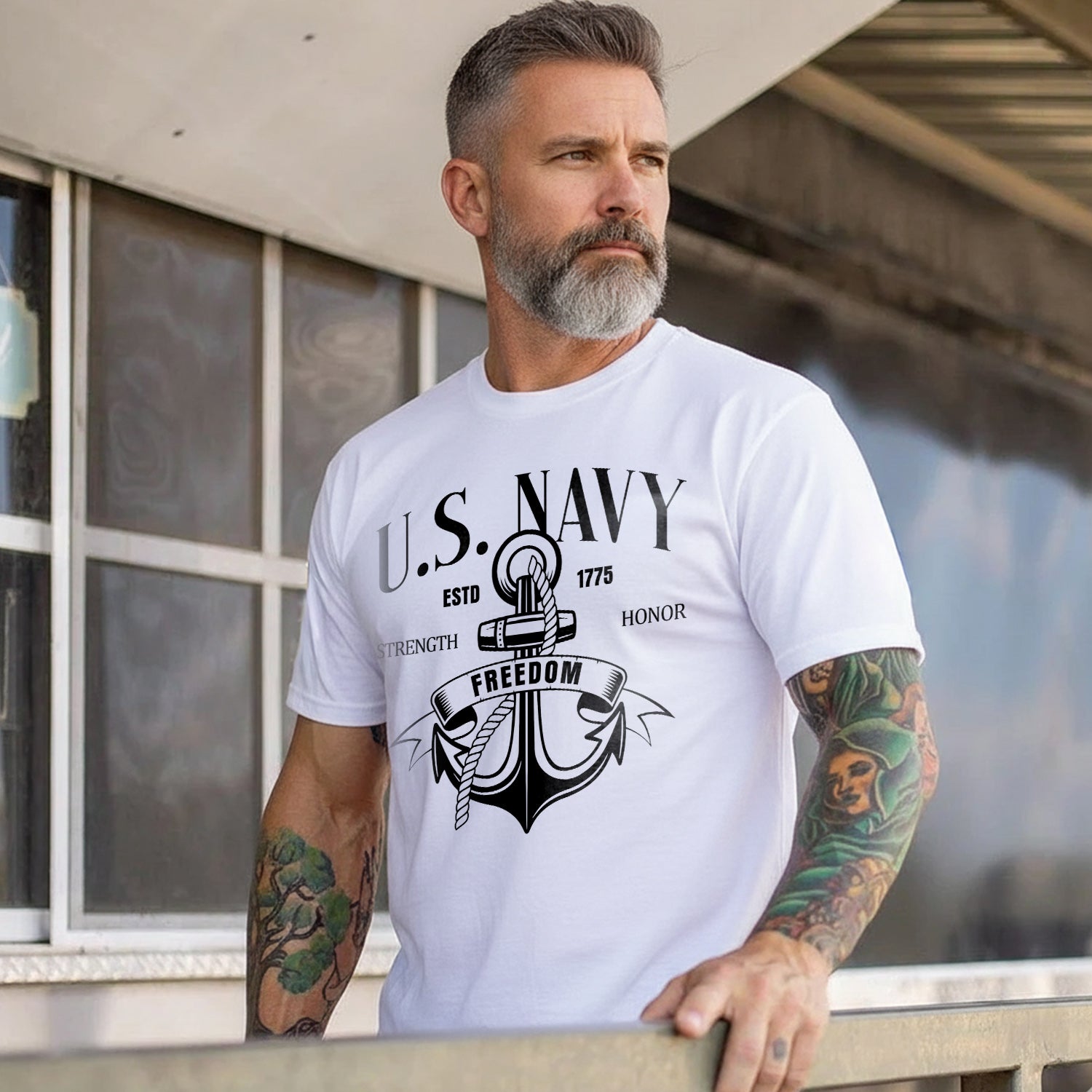 U.S. Navy Strength Honor Freedom Defending T-Shirt