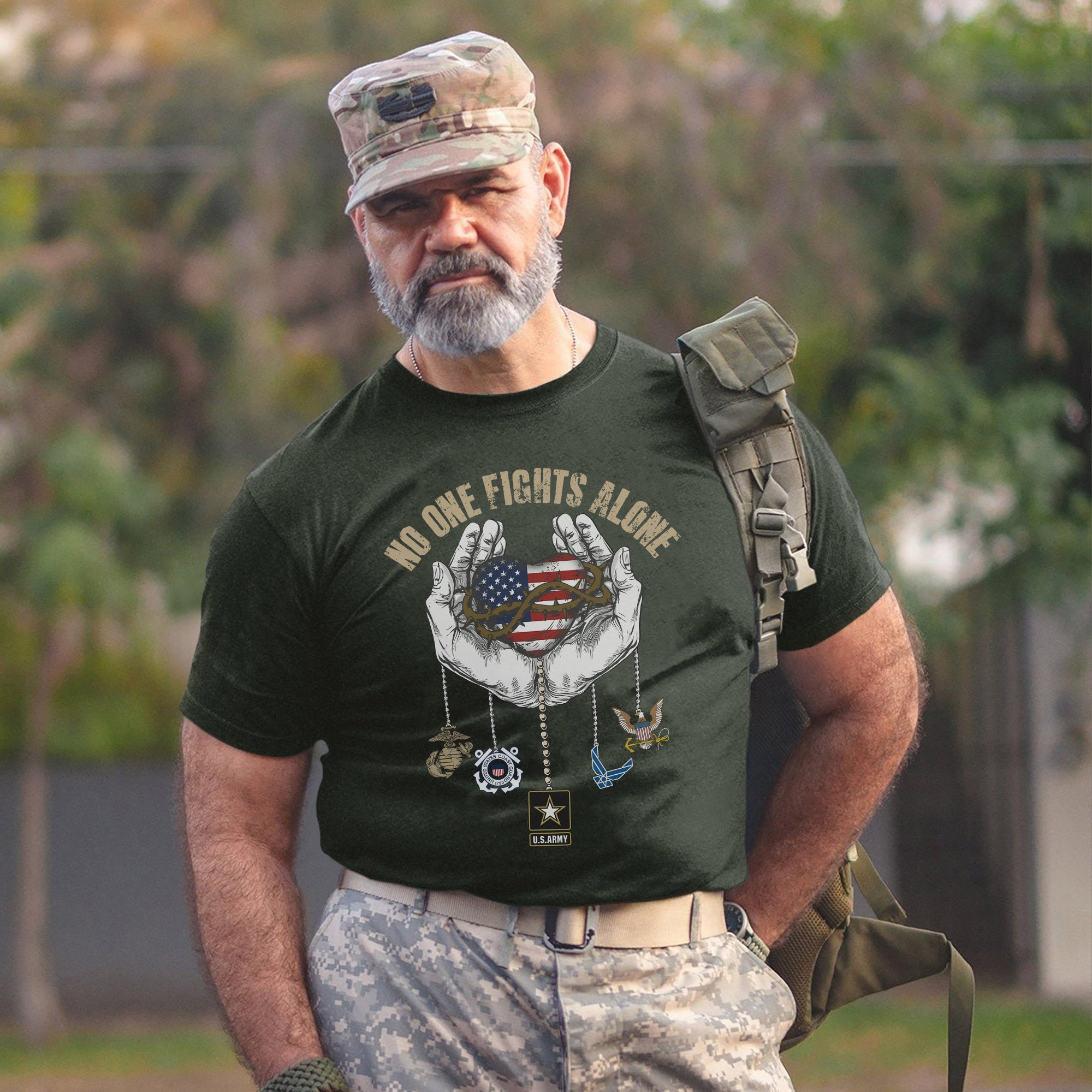 United We Stand Army Navy Air Force Marines Coast Guard Together Strong in Service and Honor T-Shirt