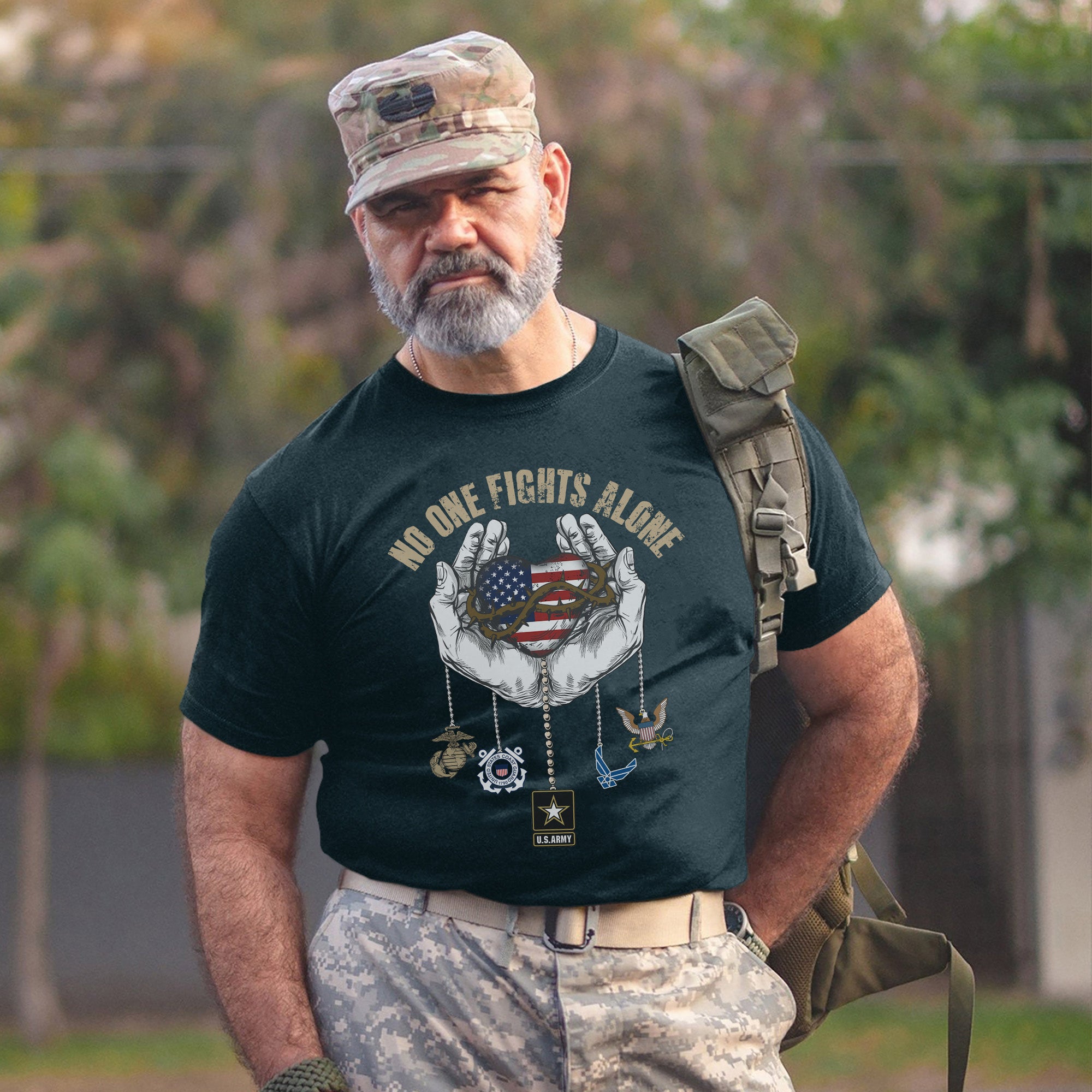 United We Stand Army Navy Air Force Marines Coast Guard Together Strong in Service and Honor T-Shirt