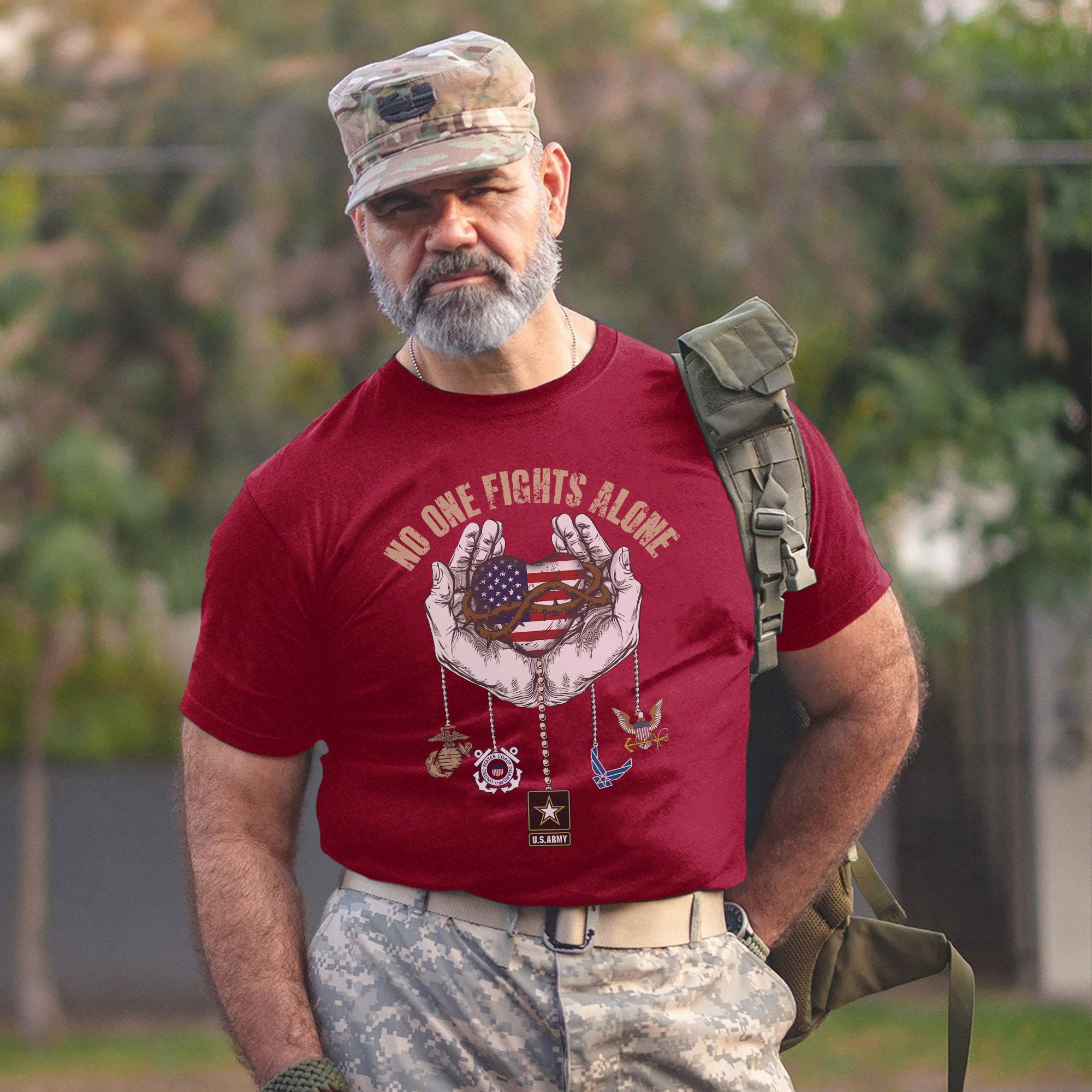 United We Stand Army Navy Air Force Marines Coast Guard Together Strong in Service and Honor T-Shirt