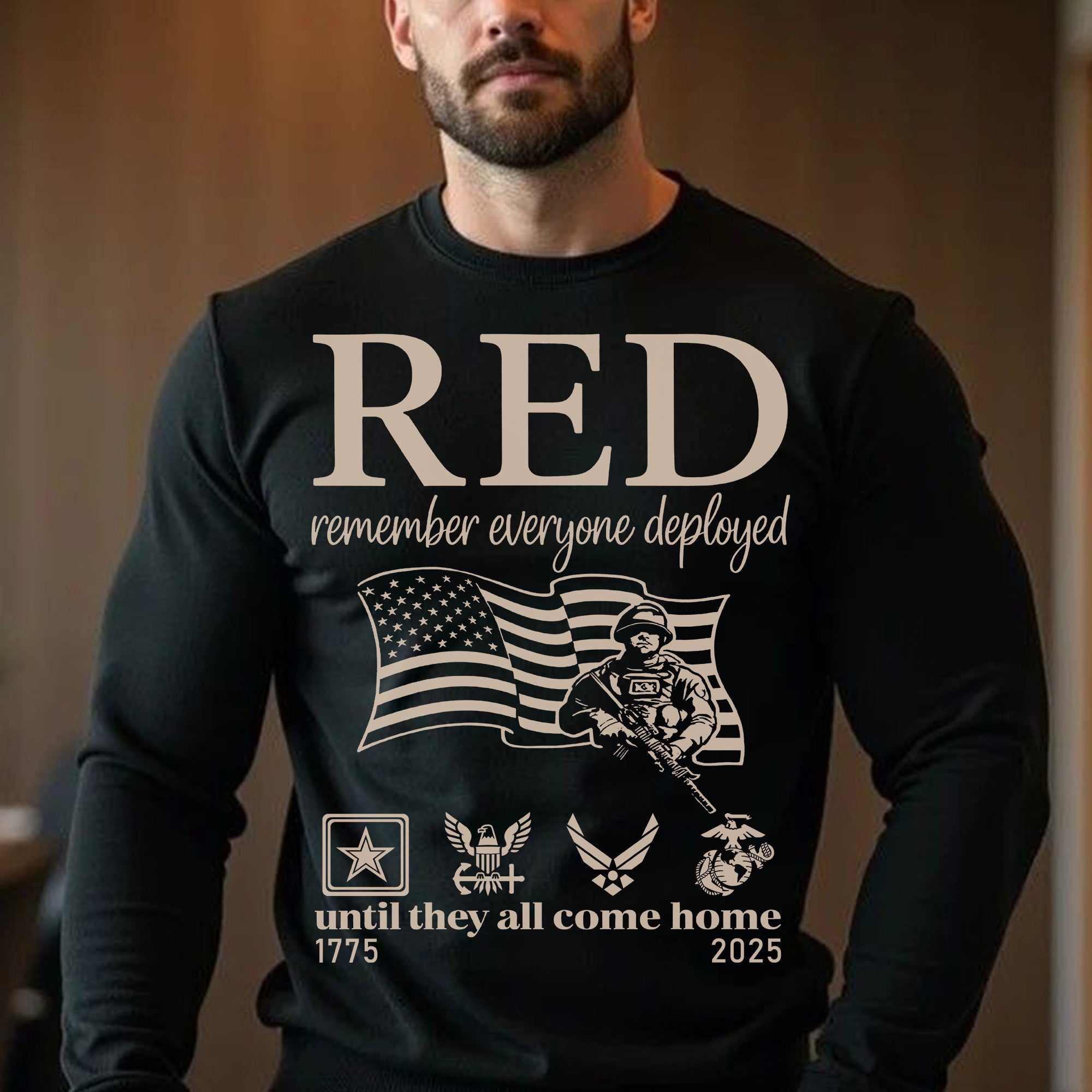 RED Remember Everyone Deployed Until They All Come Home Standing Strong in Support and Hope Sweatshirt